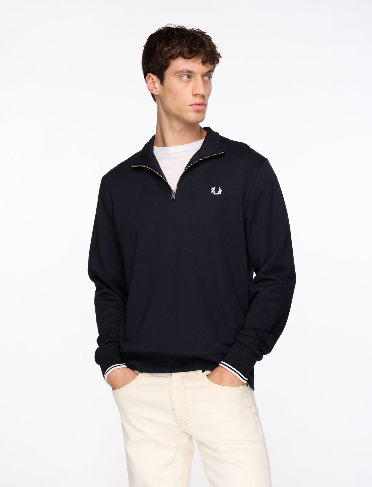Fred Perry - HALF ZIP SWEATSHIRT - shoppa efter tillfälle - navy - 0