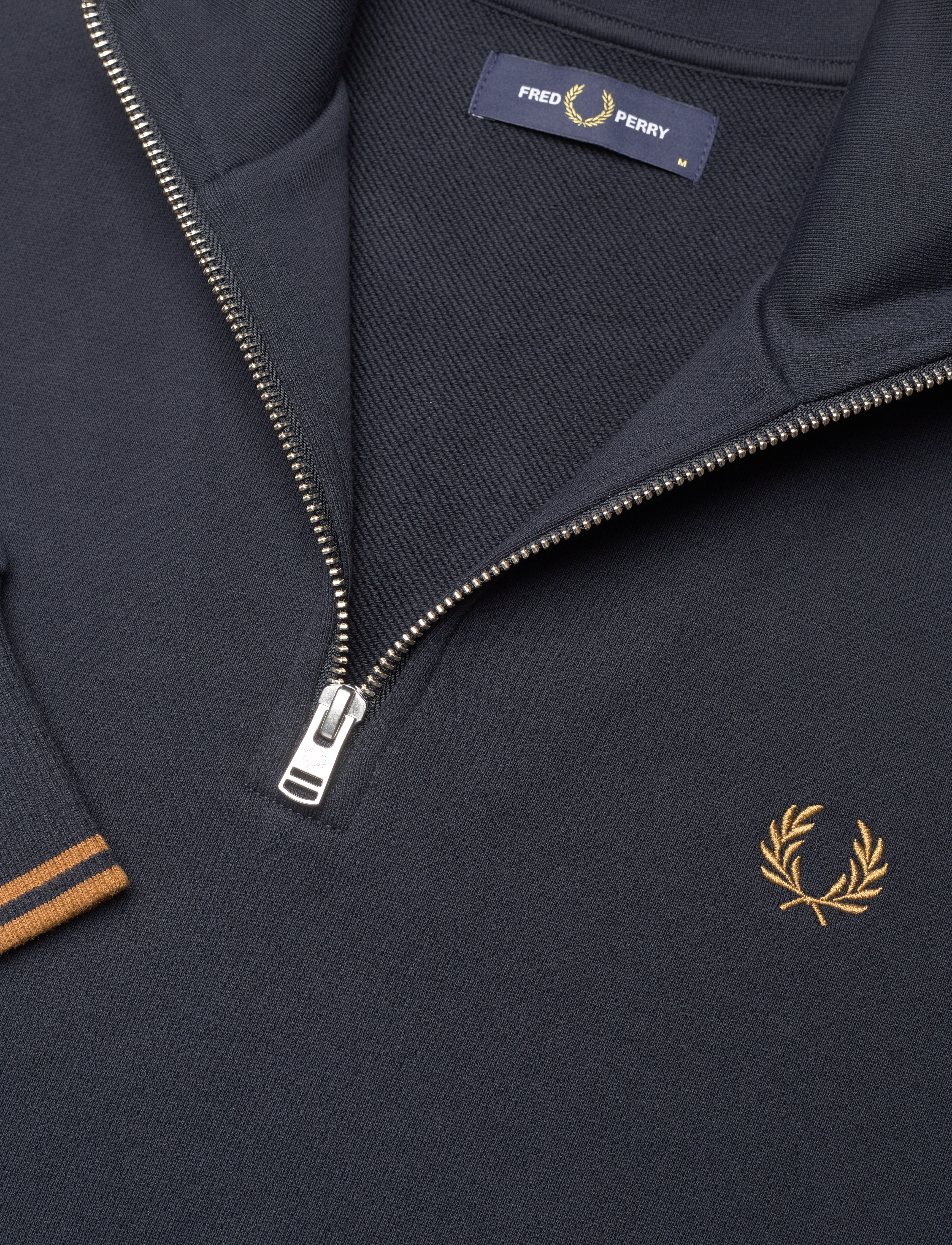 Fred Perry - HALF ZIP SWEATSHIRT - dressipluusid - navy/darkcaramel - 5