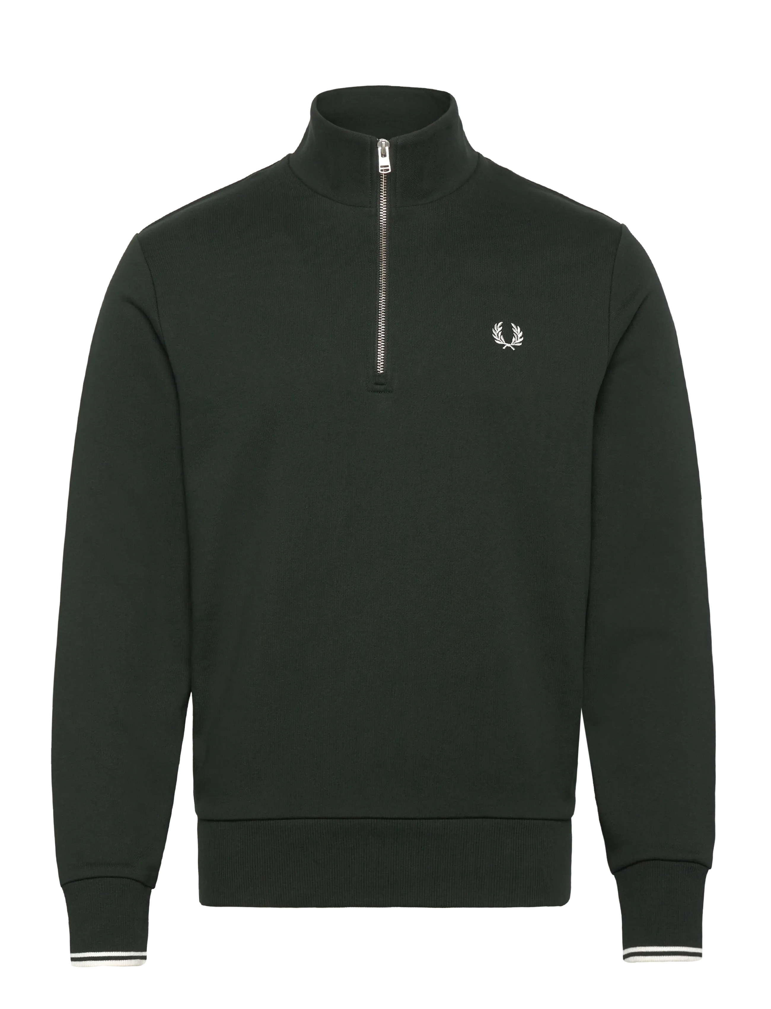 HALF ZIP SWEATSHIRT - NIGHTGREEN/SNWHT