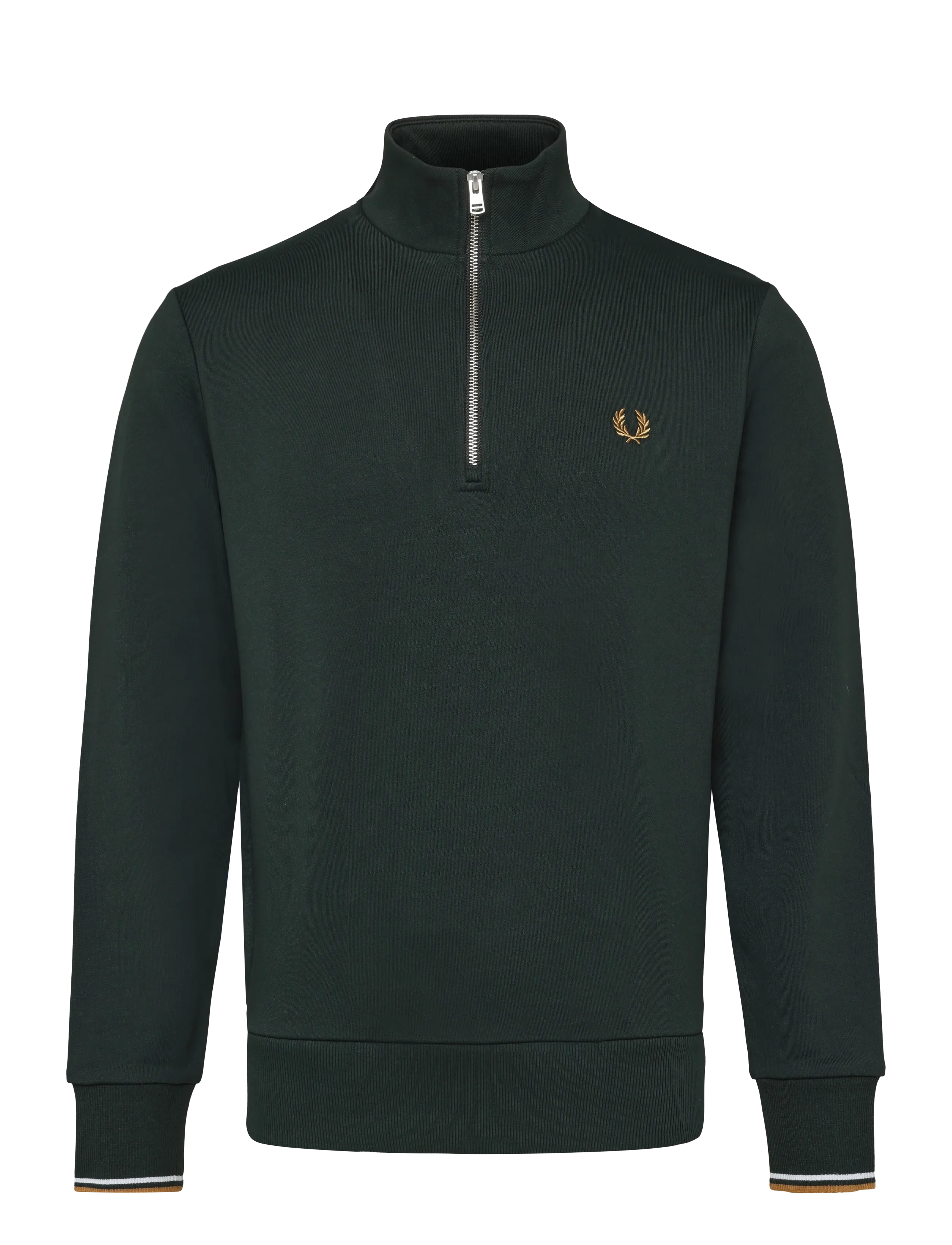 Fred Perry HALF ZIP SWEATSHIRT - Sweatshirts - NTGRN/DSKBL/DKCA / green