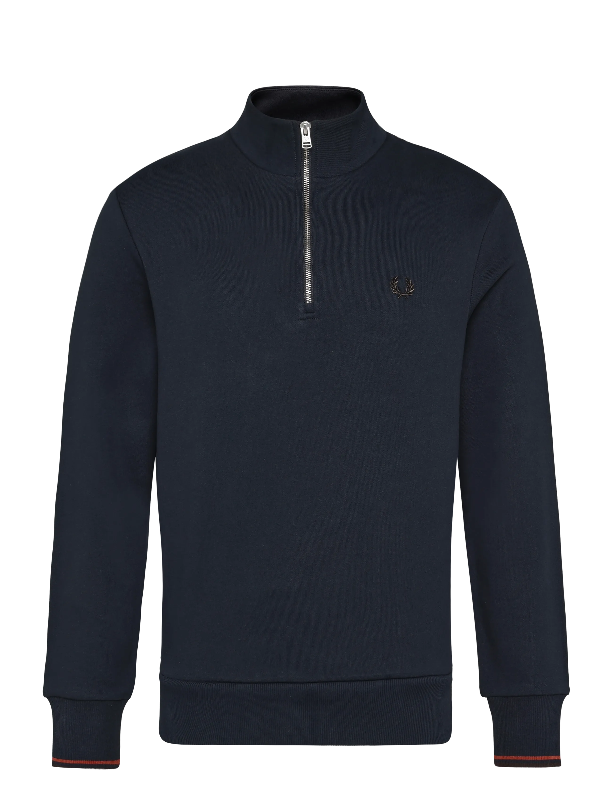 Fred Perry HALF ZIP SWEATSHIRT - Sweatshirts - NVY/BRNDY/RCHBRN / navy