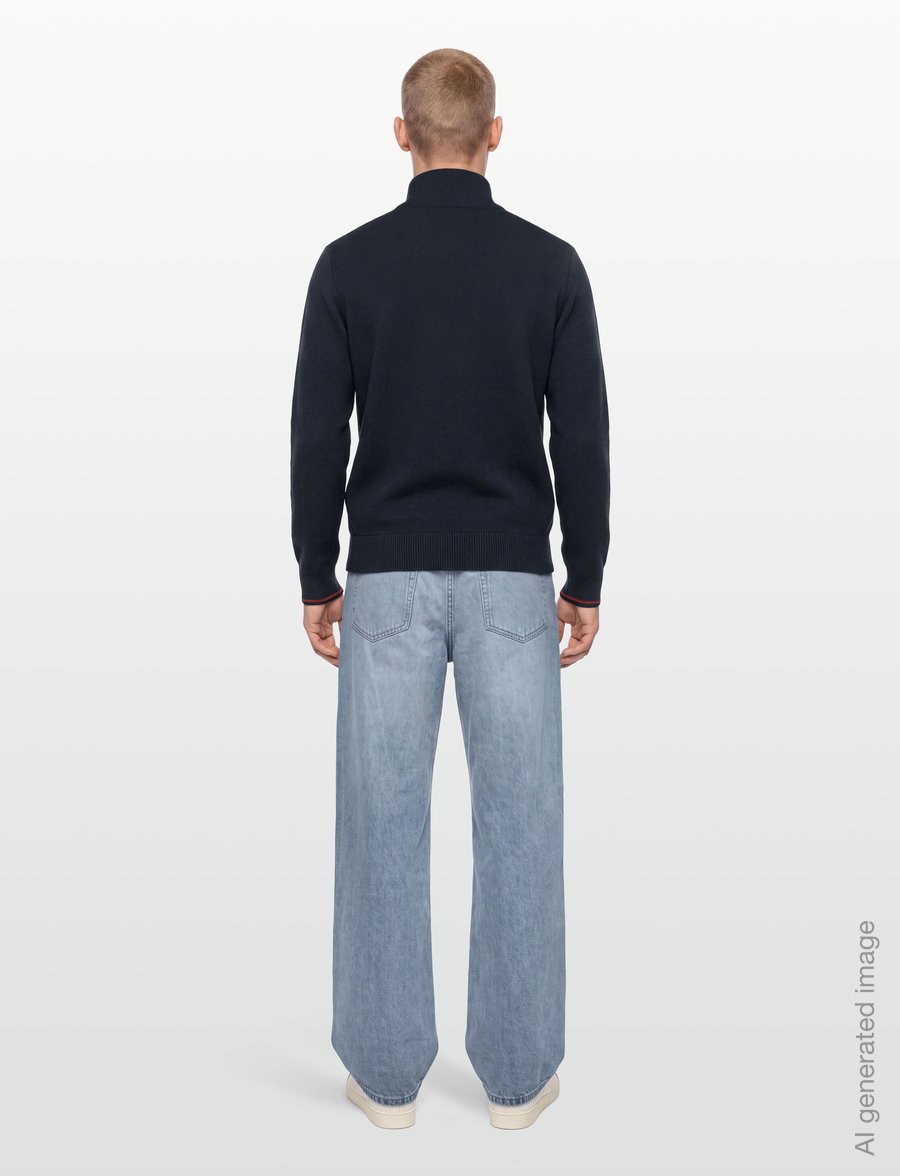 Fred Perry - HALF ZIP SWEATSHIRT - sweatshirts - nvy/brndy/rchbrn - 4