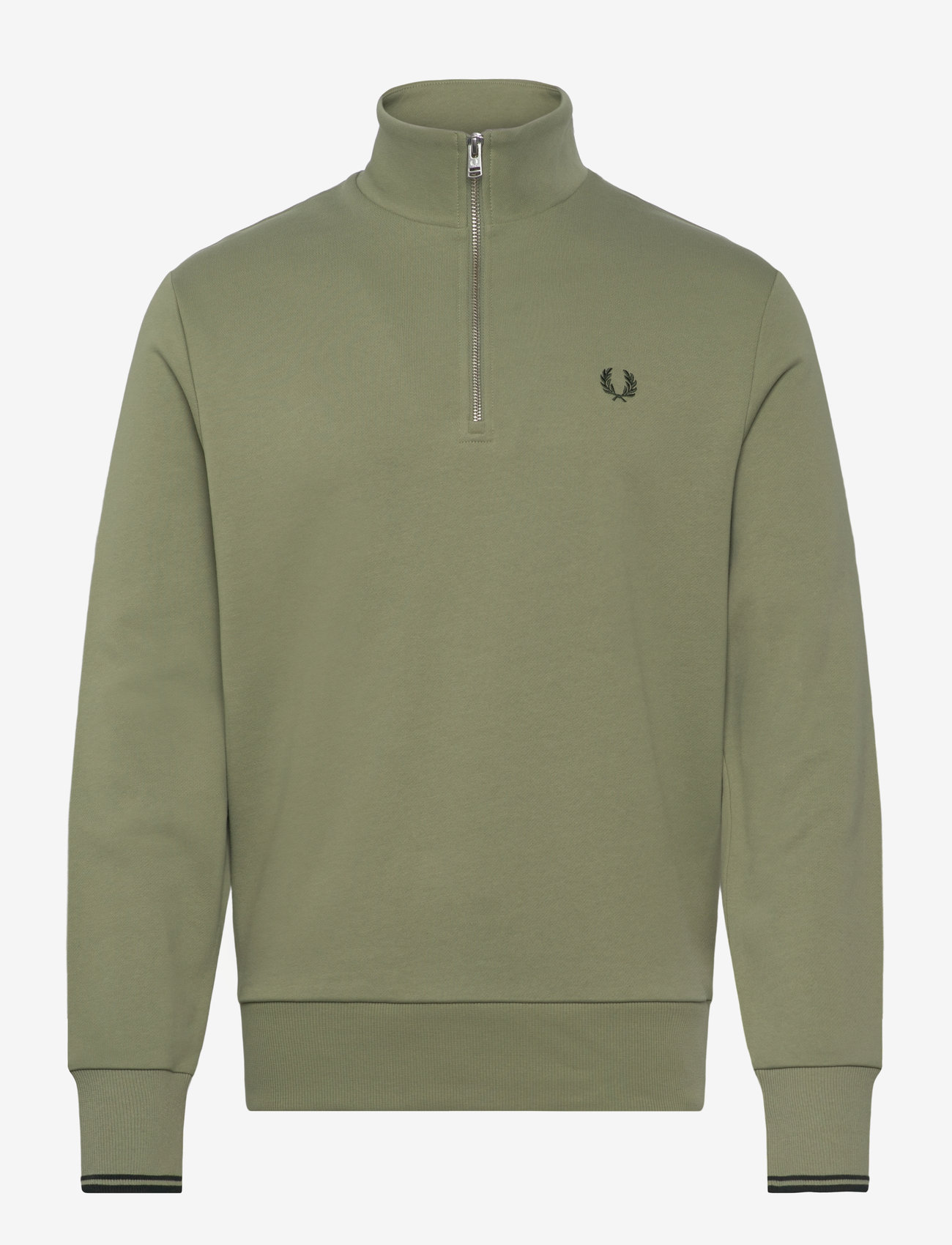 Fred Perry - HALF ZIP SWEATSHIRT - sweatshirts - olive mint - 0