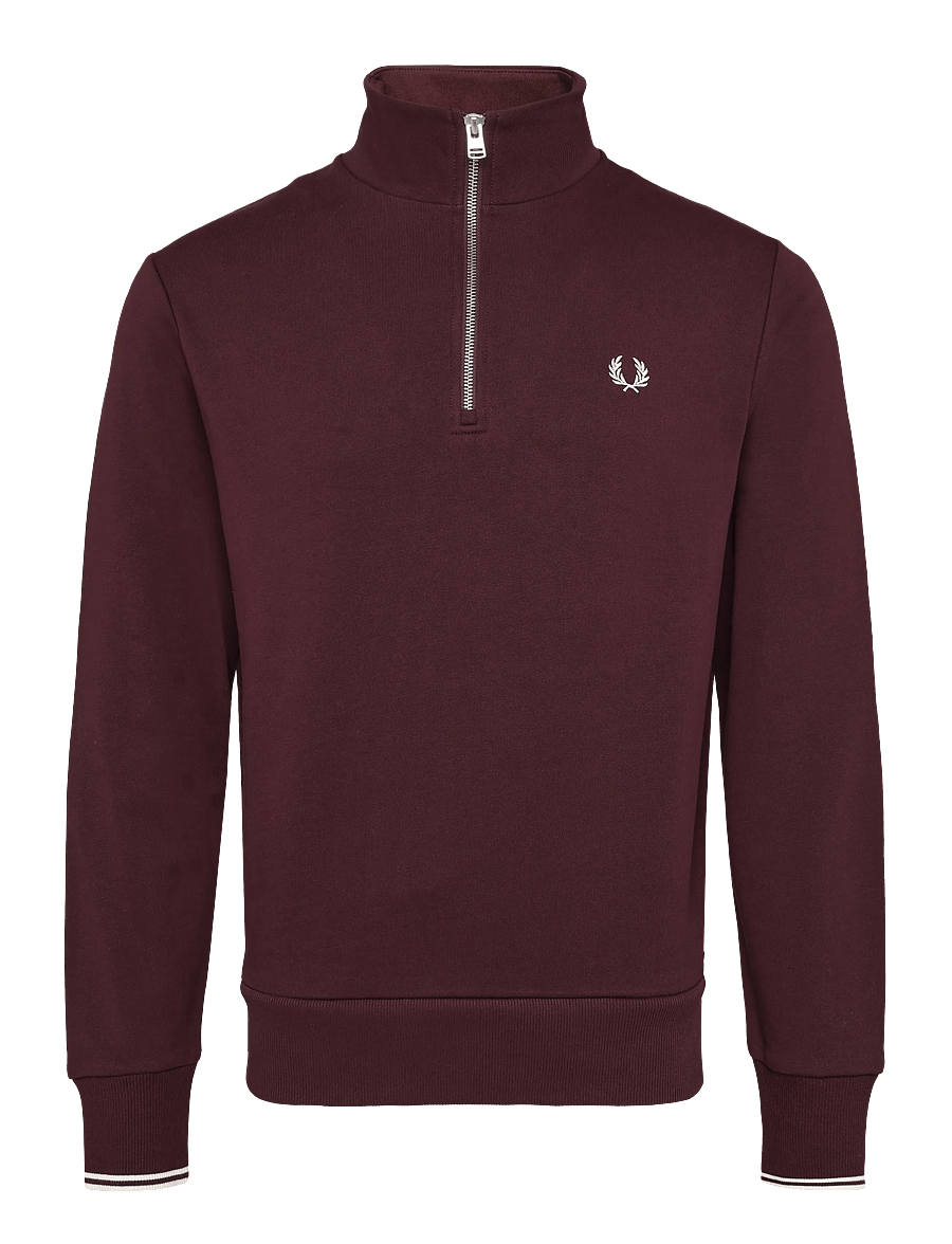 Fred Perry - HALF ZIP SWEATSHIRT - shop by occasion - oxblood/ecru - 1