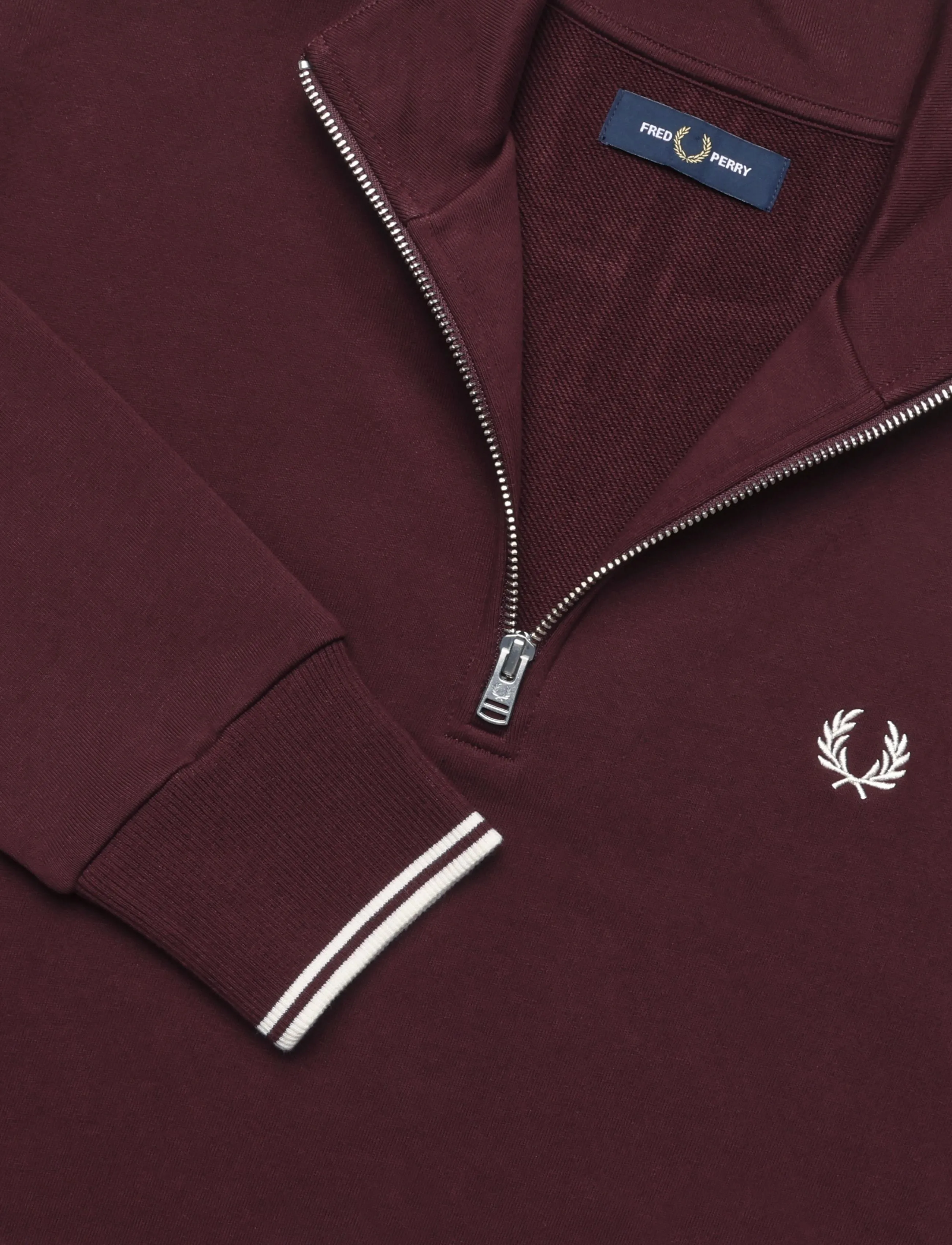 Fred Perry - HALF ZIP SWEATSHIRT - shop by occasion - oxblood/ecru - 4