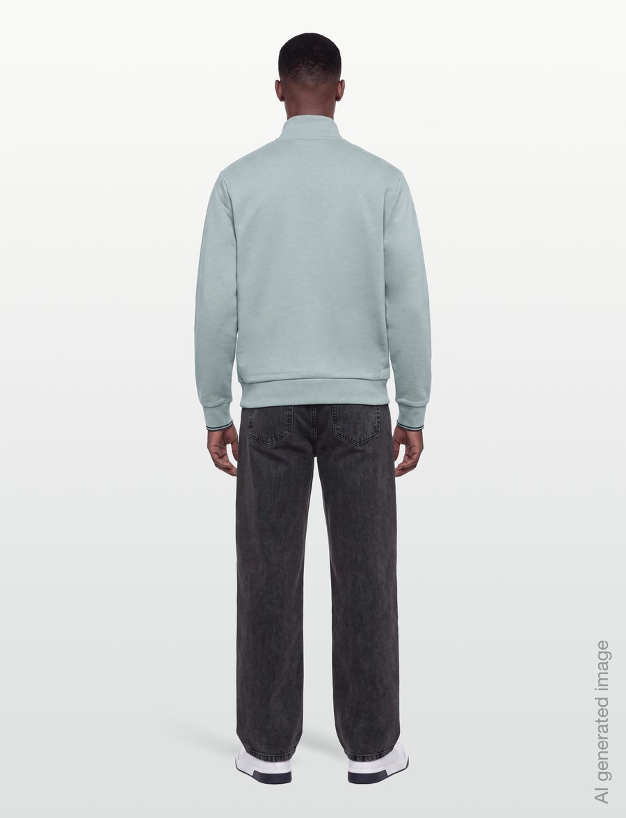 Fred Perry - HALF ZIP SWEATSHIRT - sweatshirts - slvrbl/dkaf/dkaf - 4