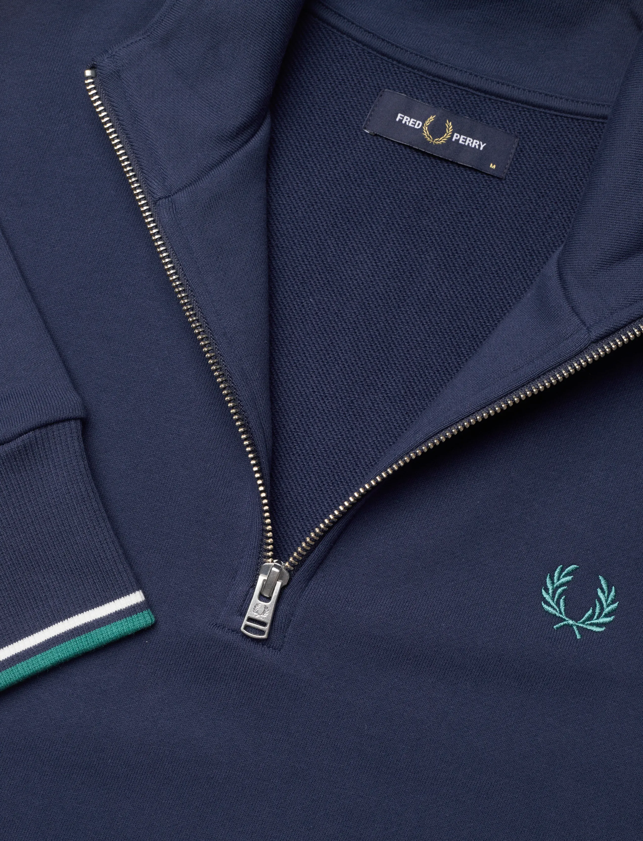 Fred Perry - HALF ZIP SWEATSHIRT - sweatshirts - tnsbl/snwht/dpmt - 5