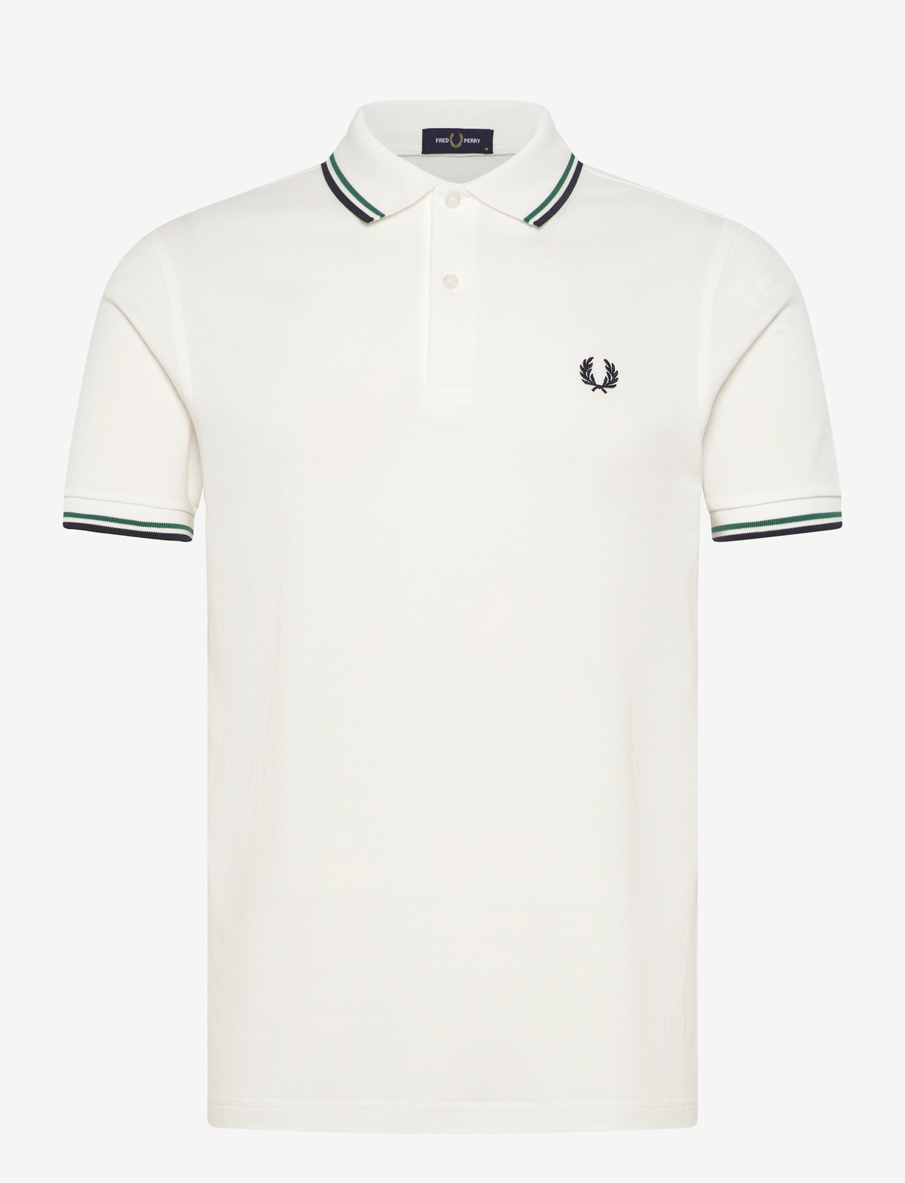 Fred Perry - TWIN TIPPED FP SHIRT - kortärmade pikéer - snow white / sports green / na - 1