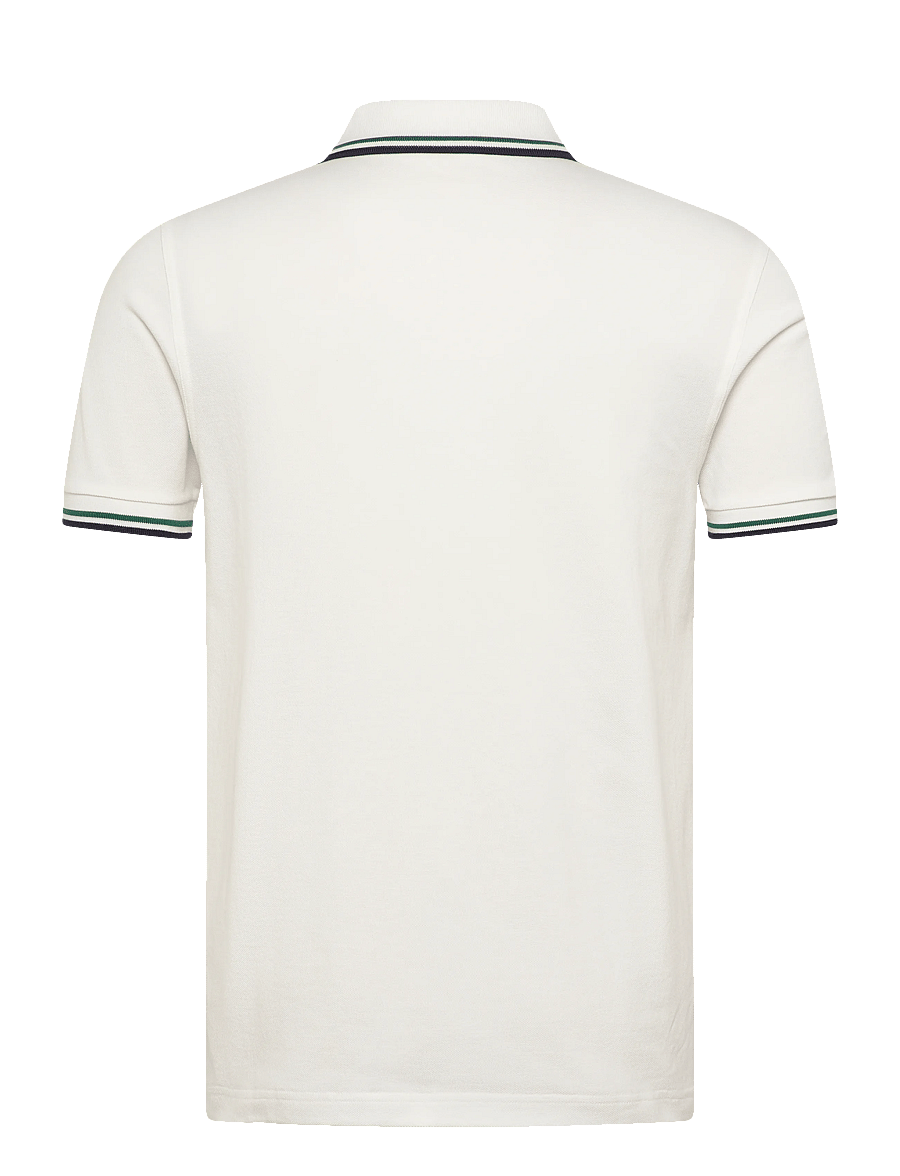 Fred Perry - TWIN TIPPED FP SHIRT - korte mouwen - snow white / sports green / na - 2