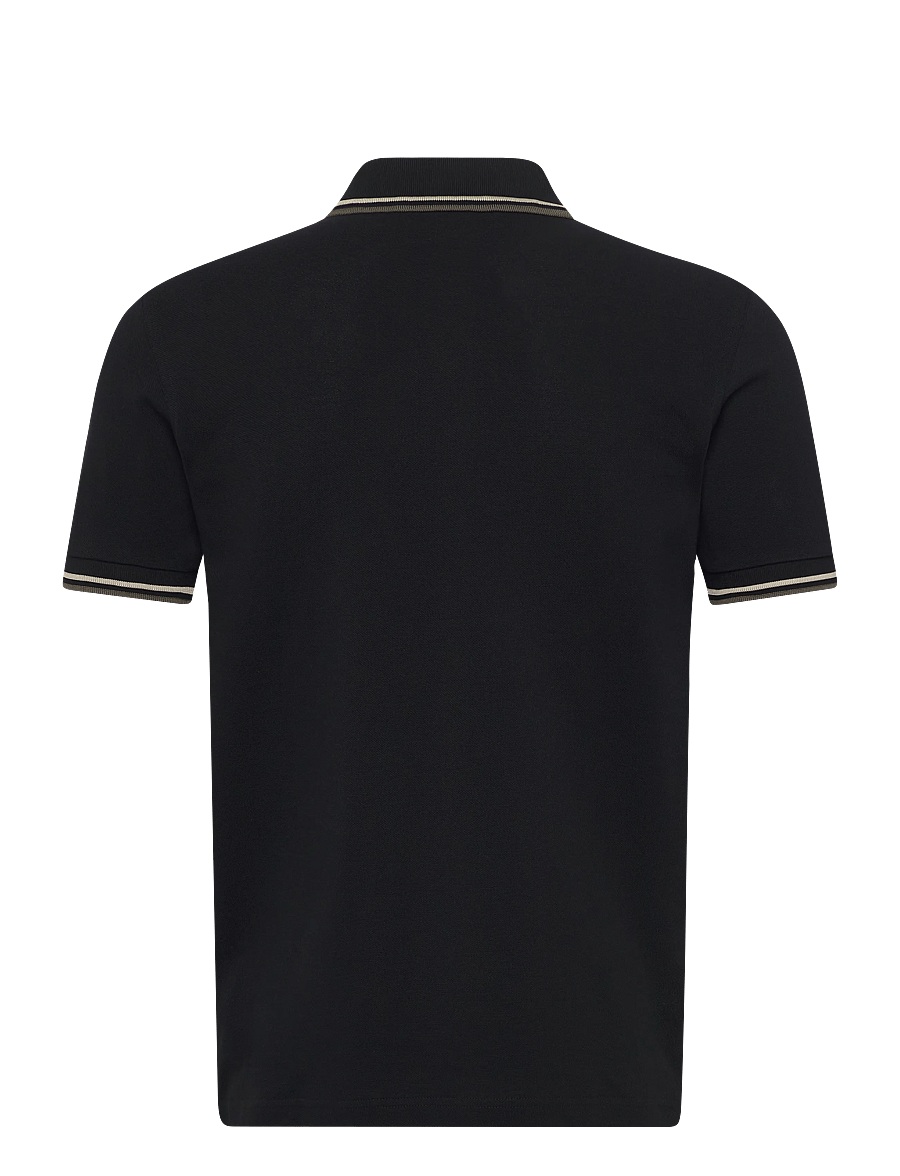 Fred Perry - TWIN TIPPED FP SHIRT - polo krekli ar īsām piedurknēm - black / oatmeal / laurel wreat - 2
