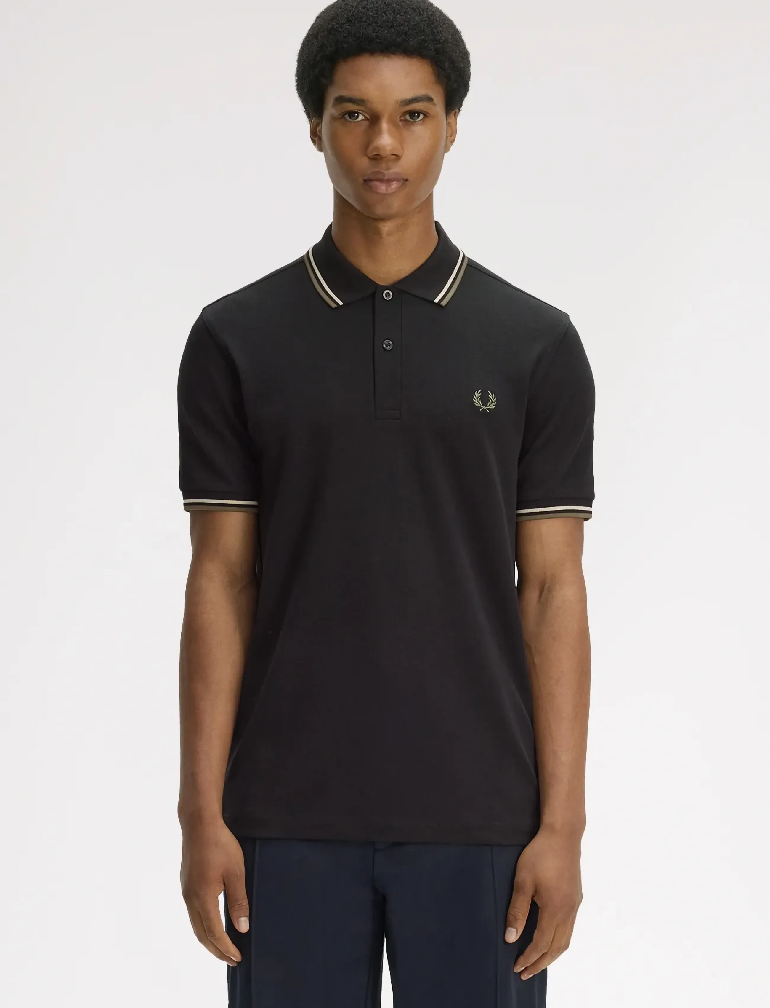 Fred Perry Twin Tipped Fp Shirt, 3XL, Black, Poloer > Kortærmede, Herre