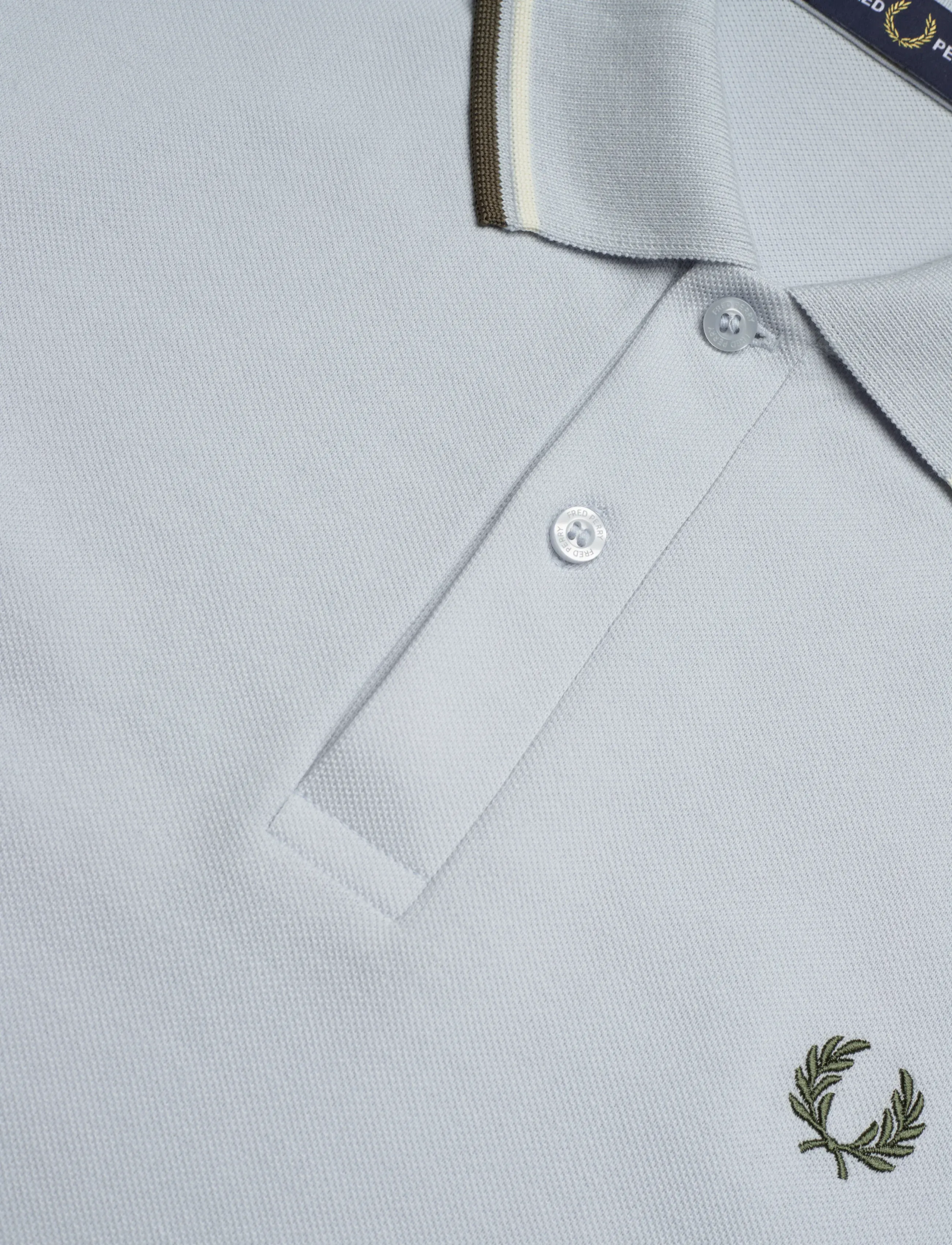 Fred Perry - TWIN TIPPED FP SHIRT - short-sleeved polos - dusky blue / ecru / laurel wre - 4