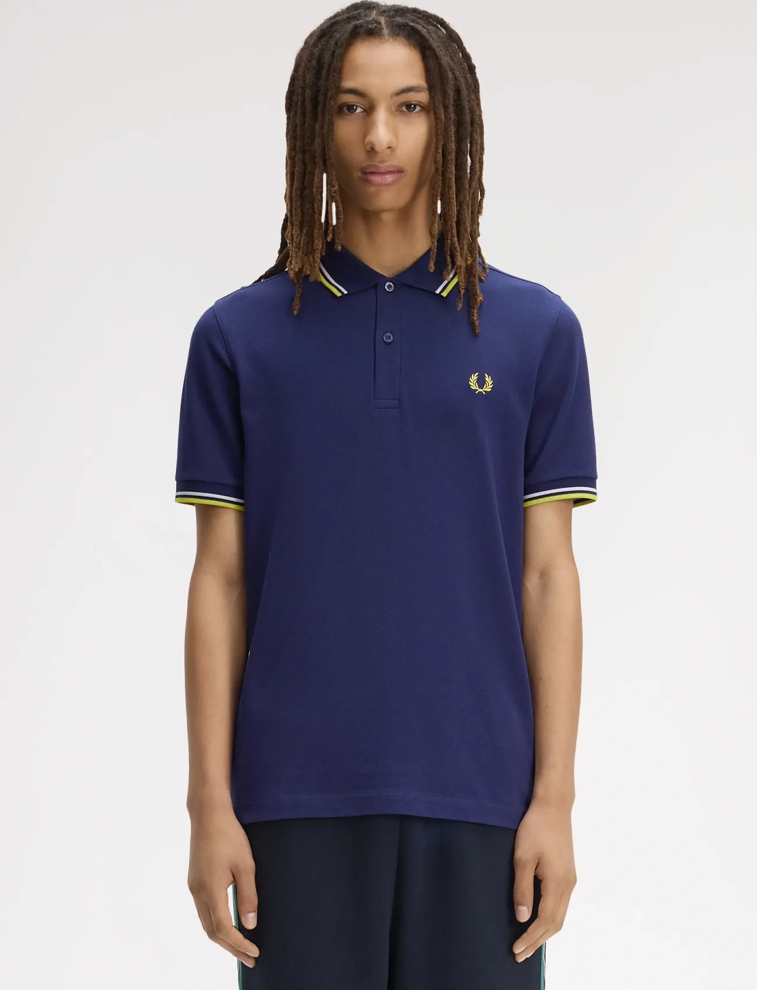 Fred Perry Twin Tipped Fp Shirt, Mænd, Twin Tipped Polo Shirt, Navy, Str: S