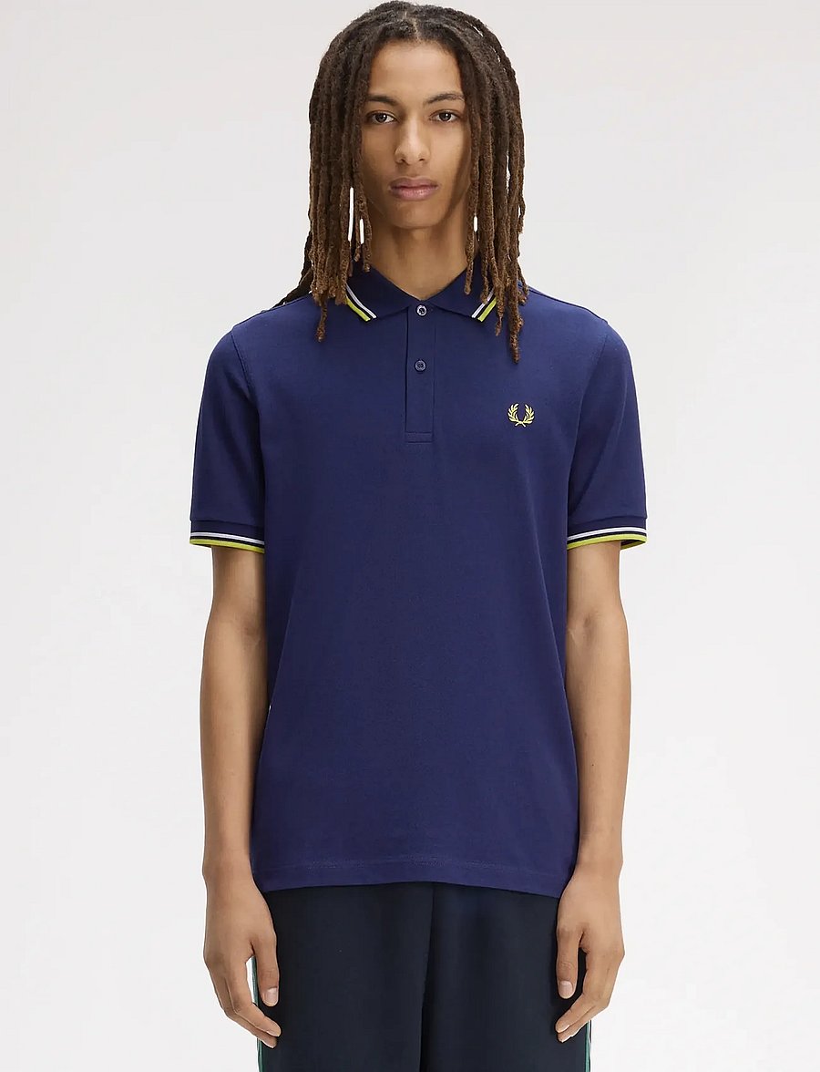 Fred Perry - TWIN TIPPED FP SHIRT - korte mouwen - french navy / dusky blue / cit - 0
