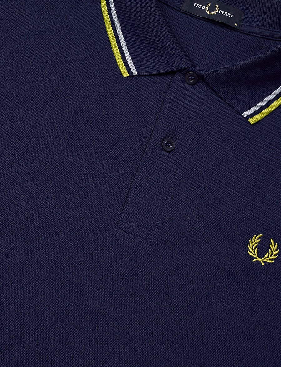 Fred Perry - TWIN TIPPED FP SHIRT - korte mouwen - french navy / dusky blue / cit - 4