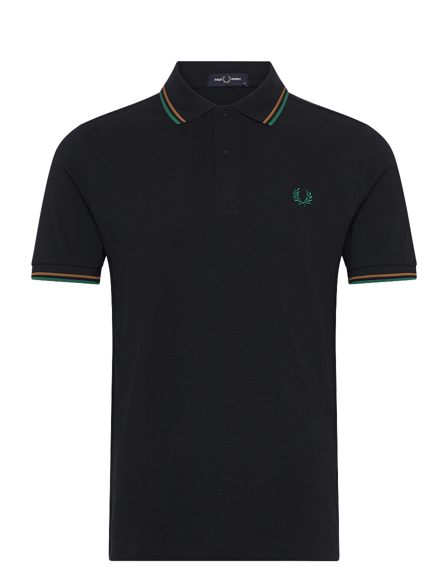 Fred Perry - TWIN TIPPED FP SHIRT - kortærmede poloer - navy / dark caramel / sport gr - 1