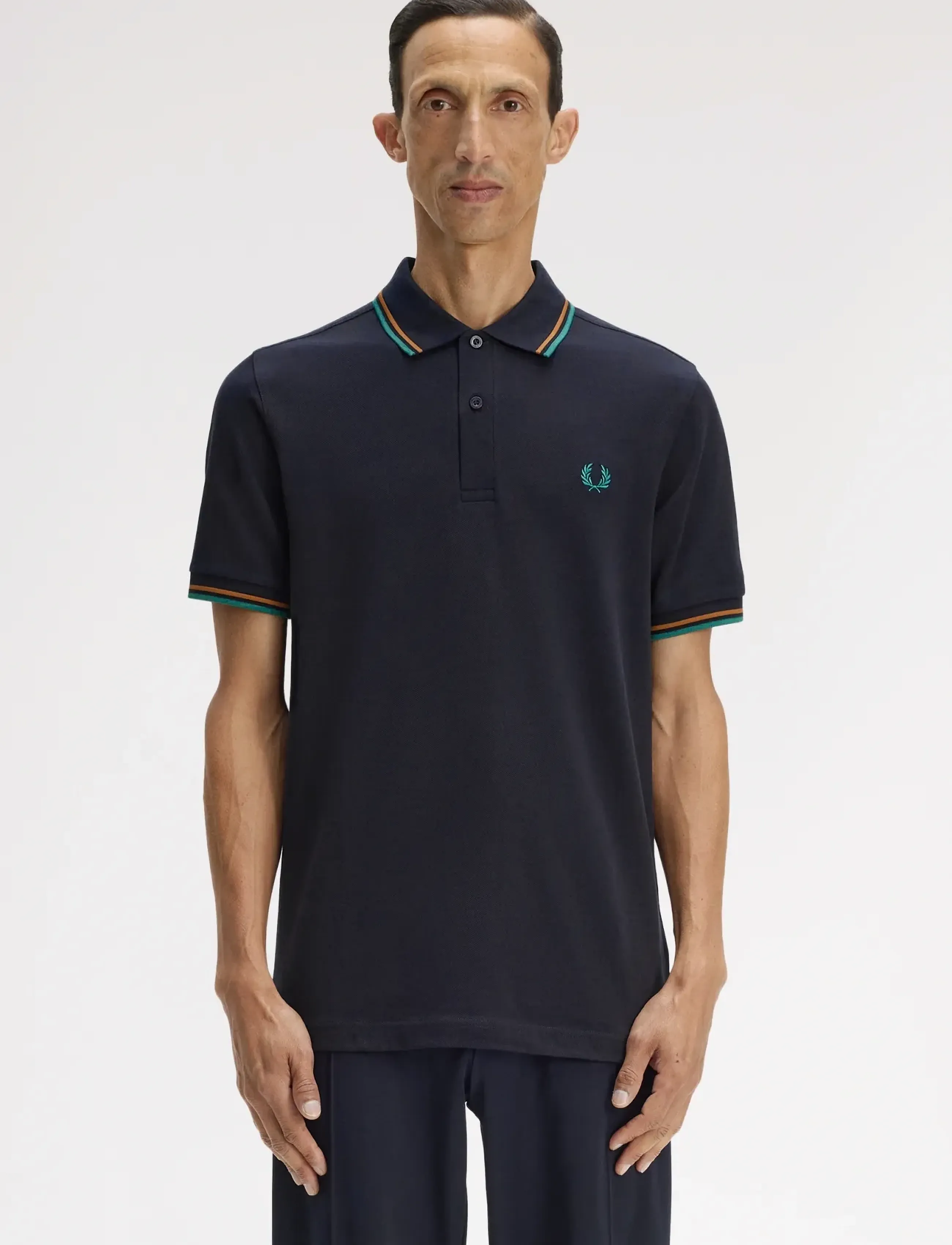 Fred Perry Twin Tipped Fp Shirt, Mænd, Twin Tipped Polo Shirt, Navy, Str: L