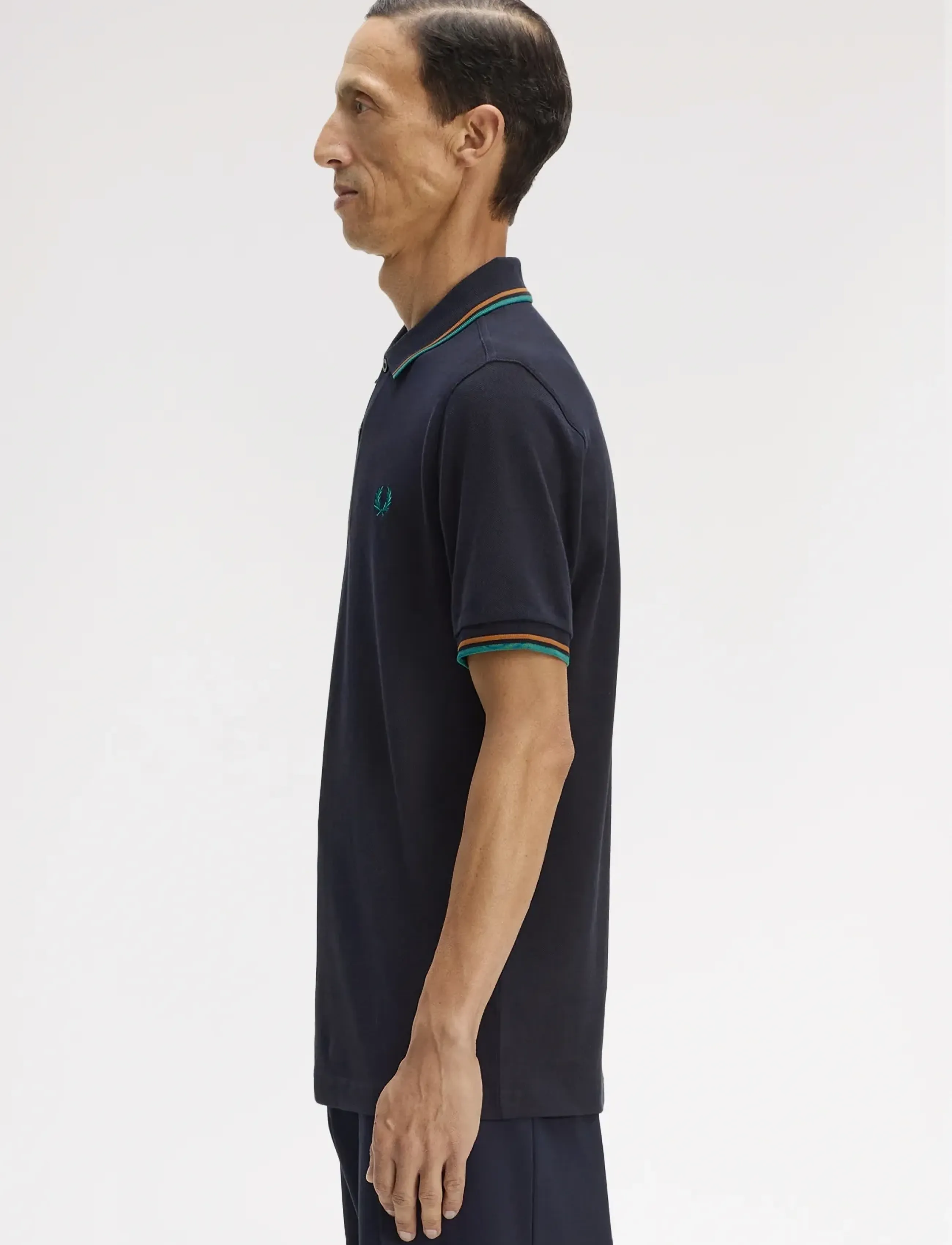 Fred Perry - TWIN TIPPED FP SHIRT - short-sleeved polos - navy / dark caramel / sport gr - 3