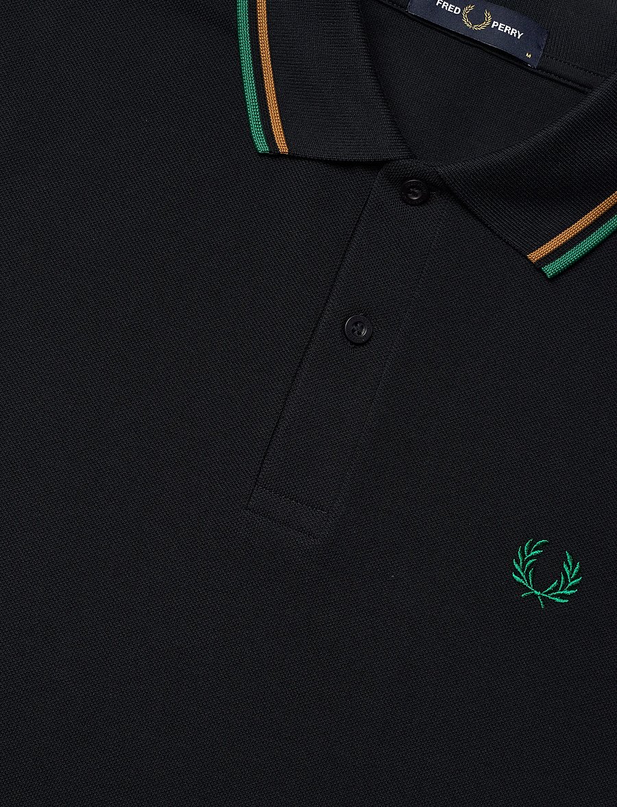 Fred Perry - TWIN TIPPED FP SHIRT - kortærmede poloer - navy / dark caramel / sport gr - 4