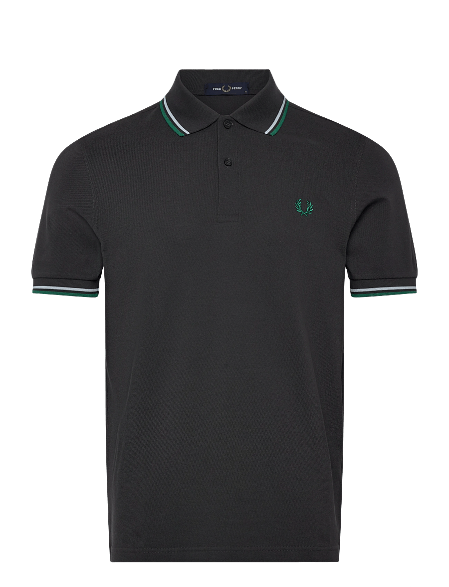 Fred Perry - TWIN TIPPED FP SHIRT - korte mouwen - anchor grey / light ice / spor - 1