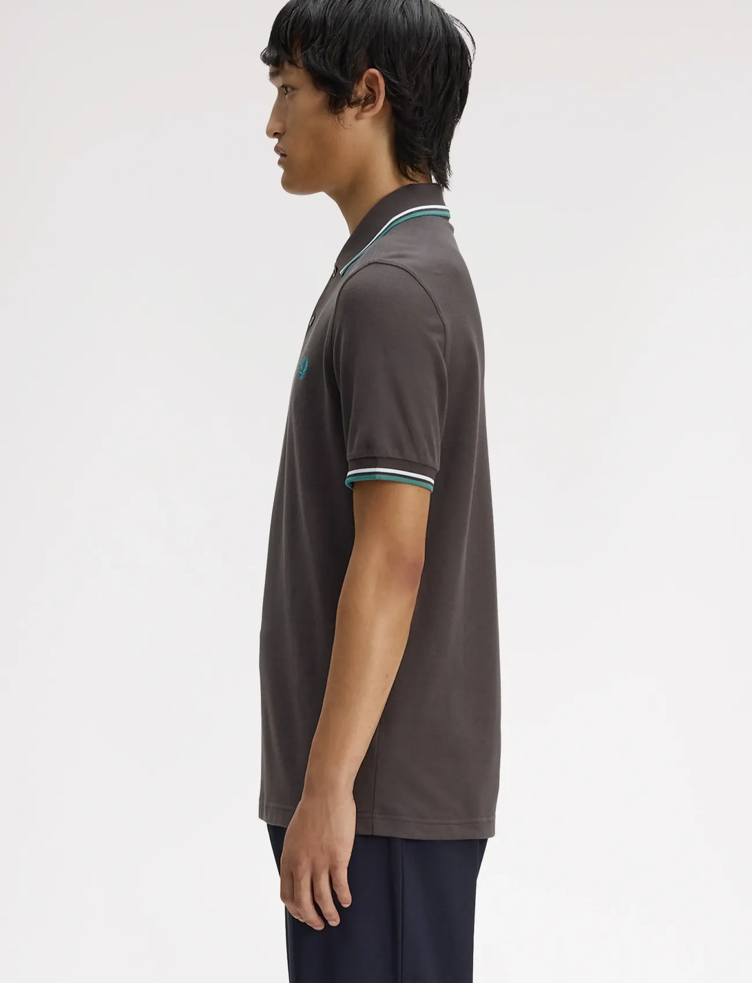 Fred Perry - TWIN TIPPED FP SHIRT - kurzärmelig - anchor grey / light ice / spor - 3