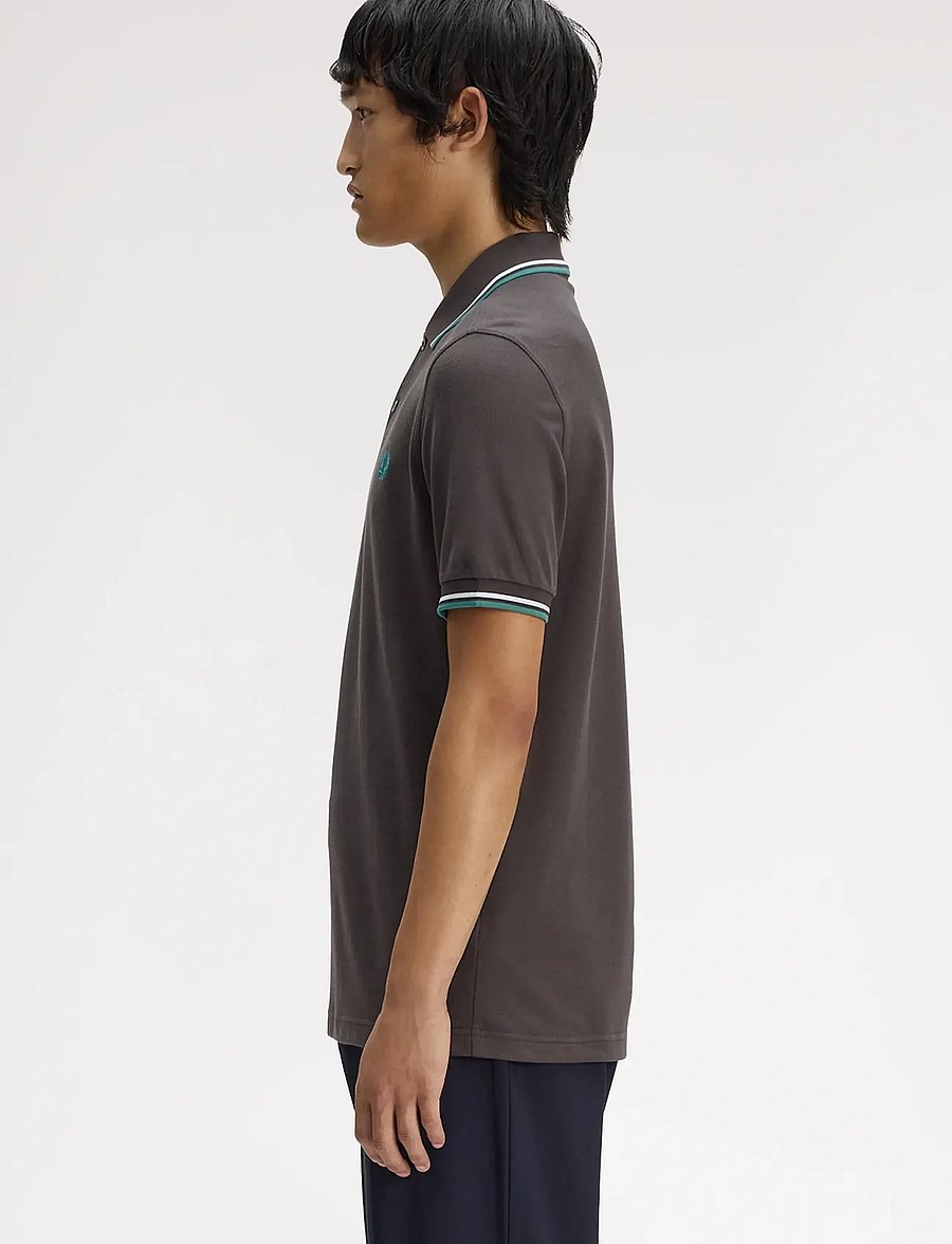Fred Perry - TWIN TIPPED FP SHIRT - korte mouwen - anchor grey / light ice / spor - 3