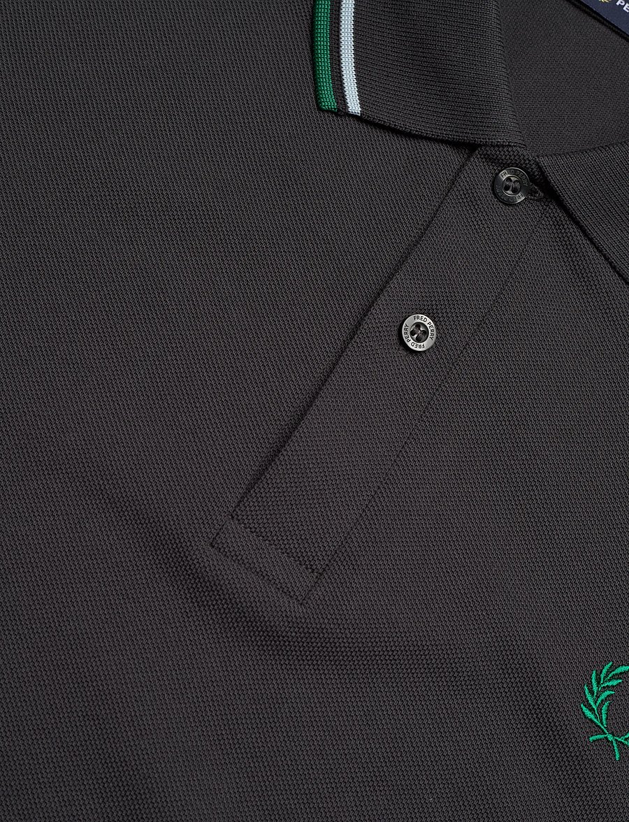 Fred Perry - TWIN TIPPED FP SHIRT - korte mouwen - anchor grey / light ice / spor - 4