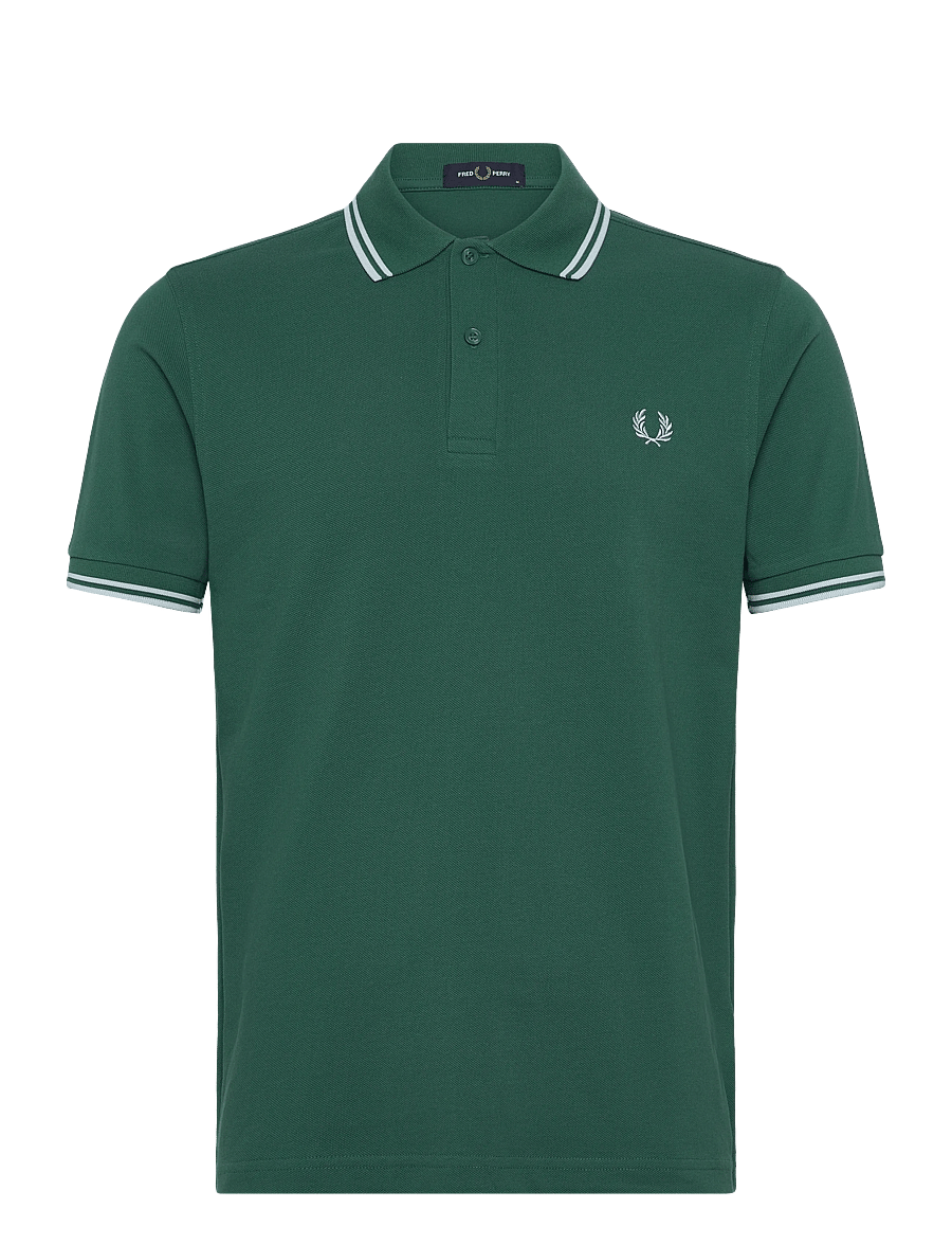 Fred Perry - TWIN TIPPED FP SHIRT - korte mouwen - sport green / light ice / ligh - 1