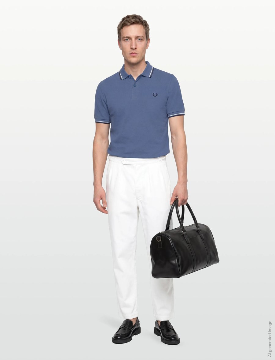 Fred Perry - TWIN TIPPED FP SHIRT - kortærmede poloer - abl/snwt/tnsbl - 0