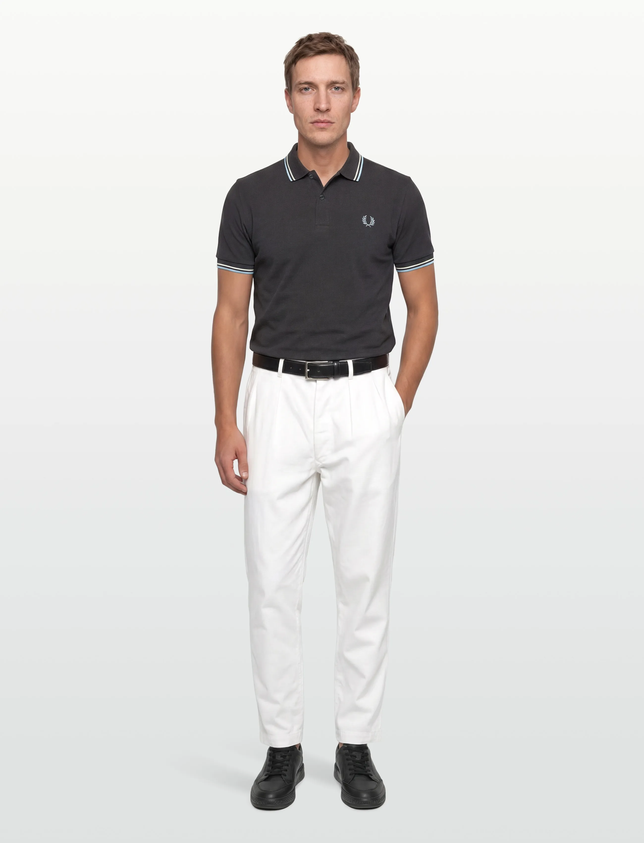 Fred Perry TWIN TIPPED FP SHIRT - Pikéer - ANCHGR/EC/BLLBYB / grey