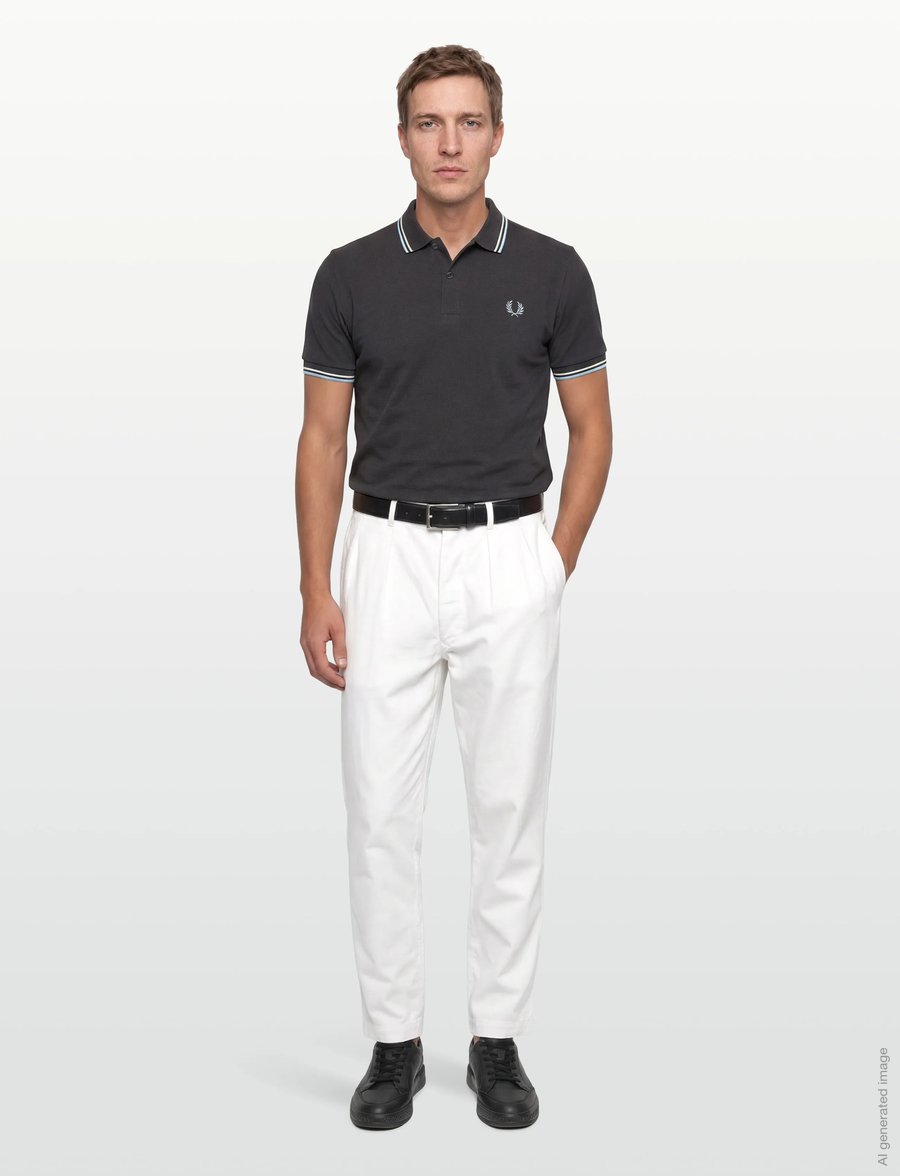 Fred Perry - TWIN TIPPED FP SHIRT - korte mouwen - anchgr/ec/bllbyb - 0
