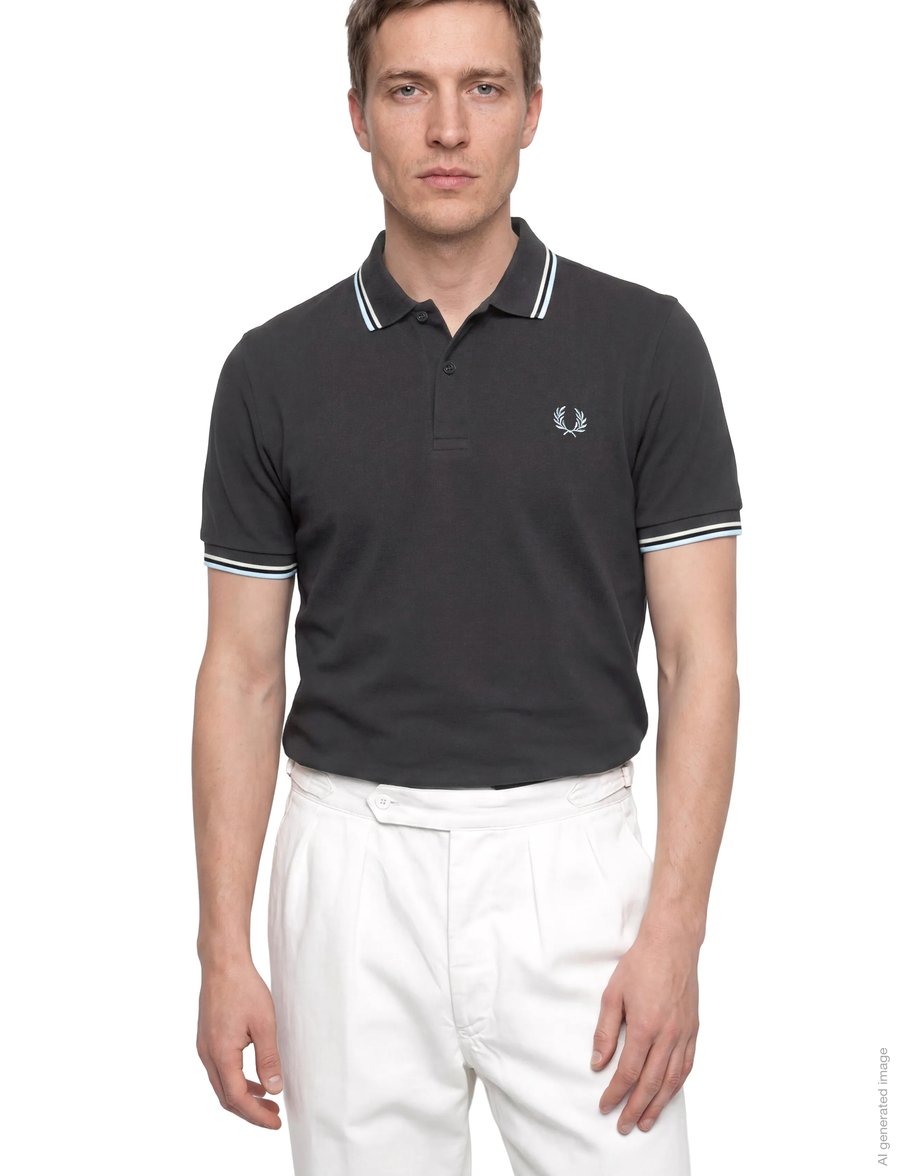 Fred Perry - TWIN TIPPED FP SHIRT - korte mouwen - anchgr/ec/bllbyb - 3