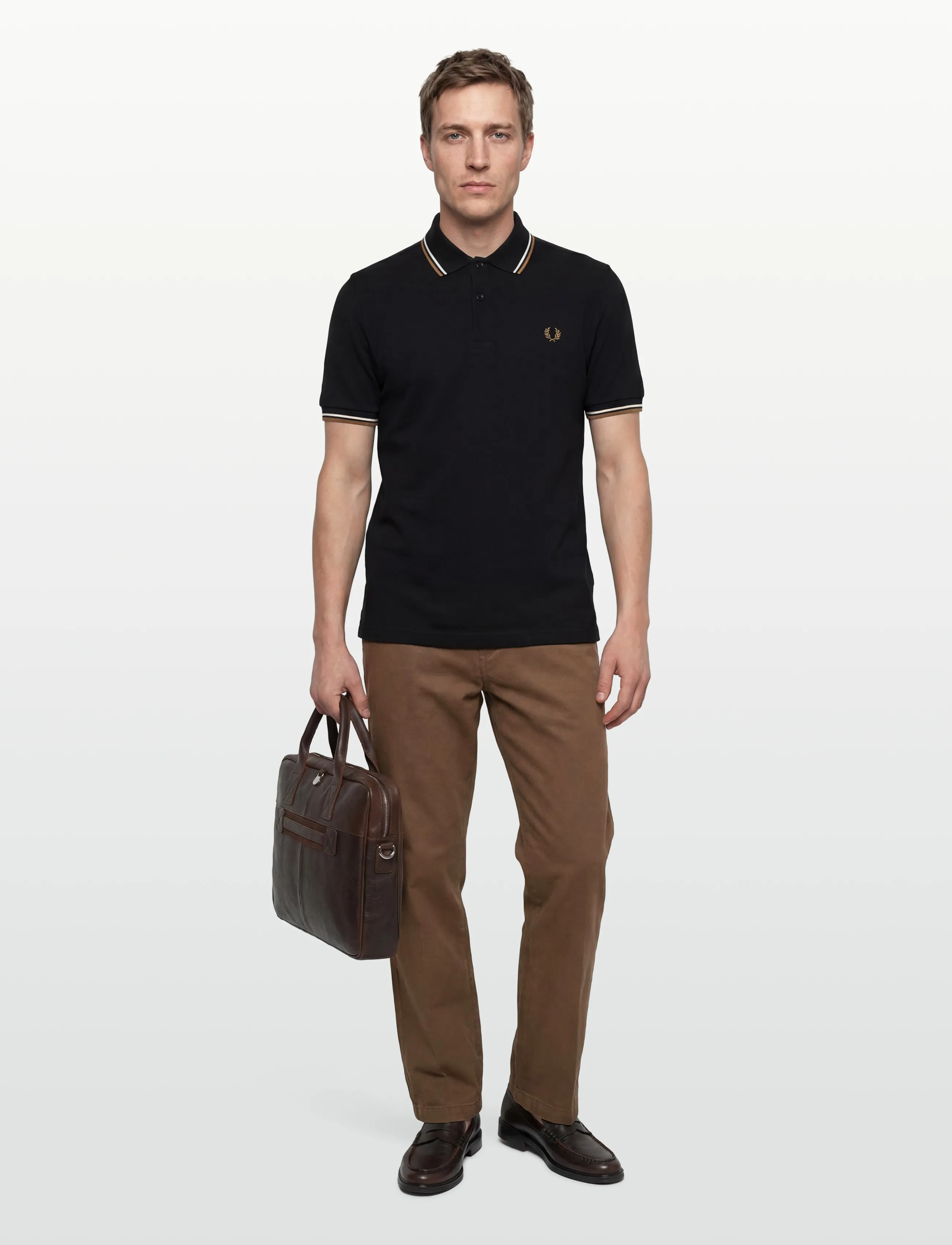 Fred Perry Twin Tipped Fp Shirt, Mænd, Twin Tipped Polo Shirt, Sort, Str: XXL