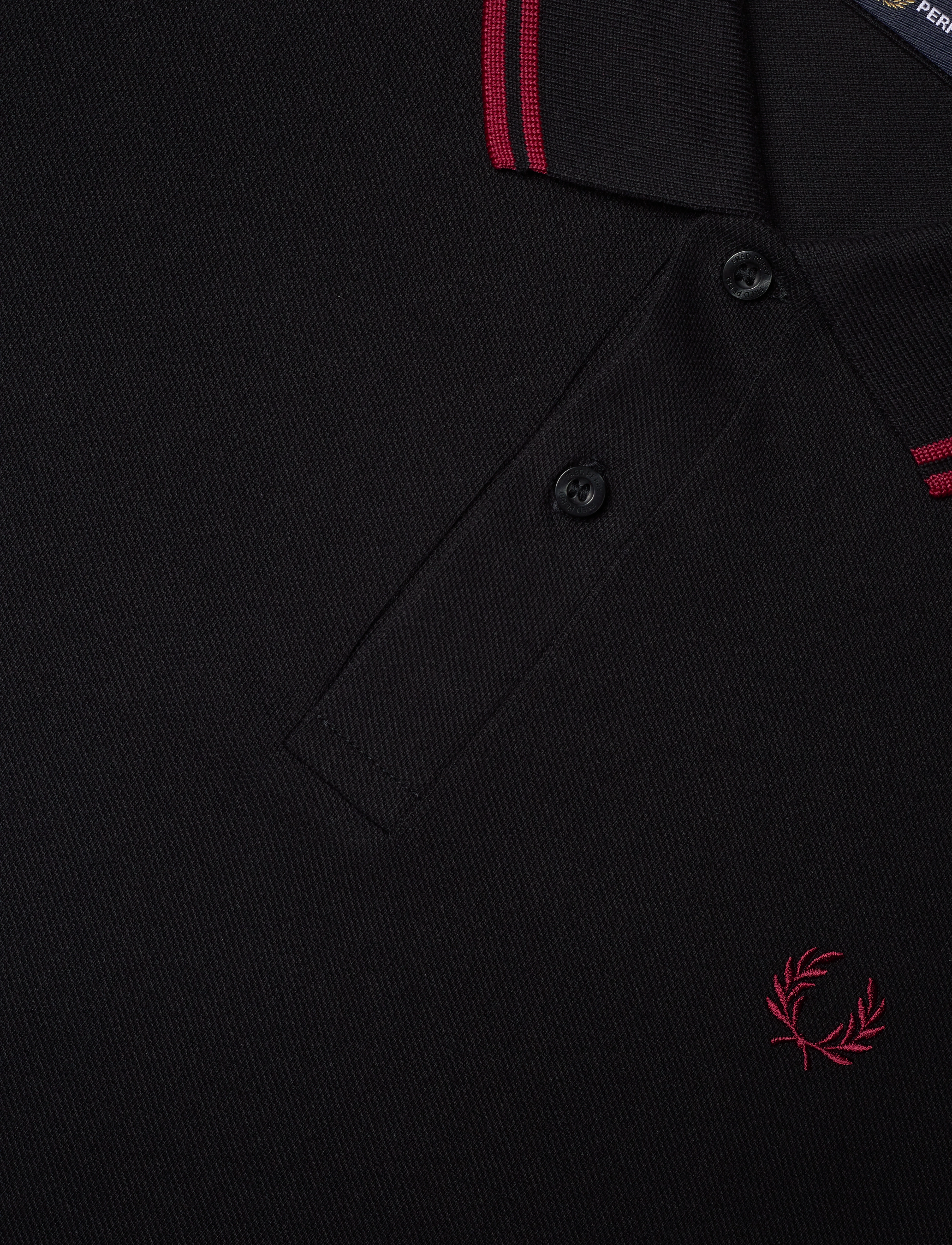 Fred Perry - TWIN TIPPED FP SHIRT - kortärmade pikéer - black/burnt red - 2