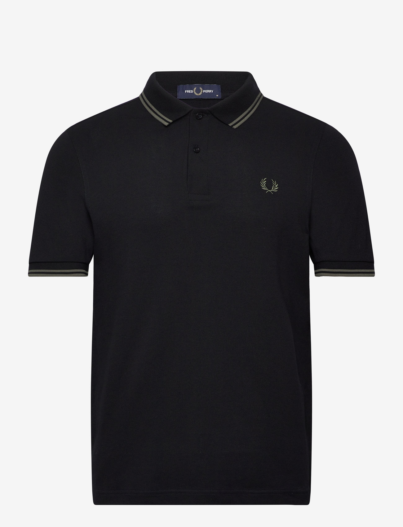 Fred Perry - TWIN TIPPED FP SHIRT - kortärmade pikéer - black/fieldgreen - 0