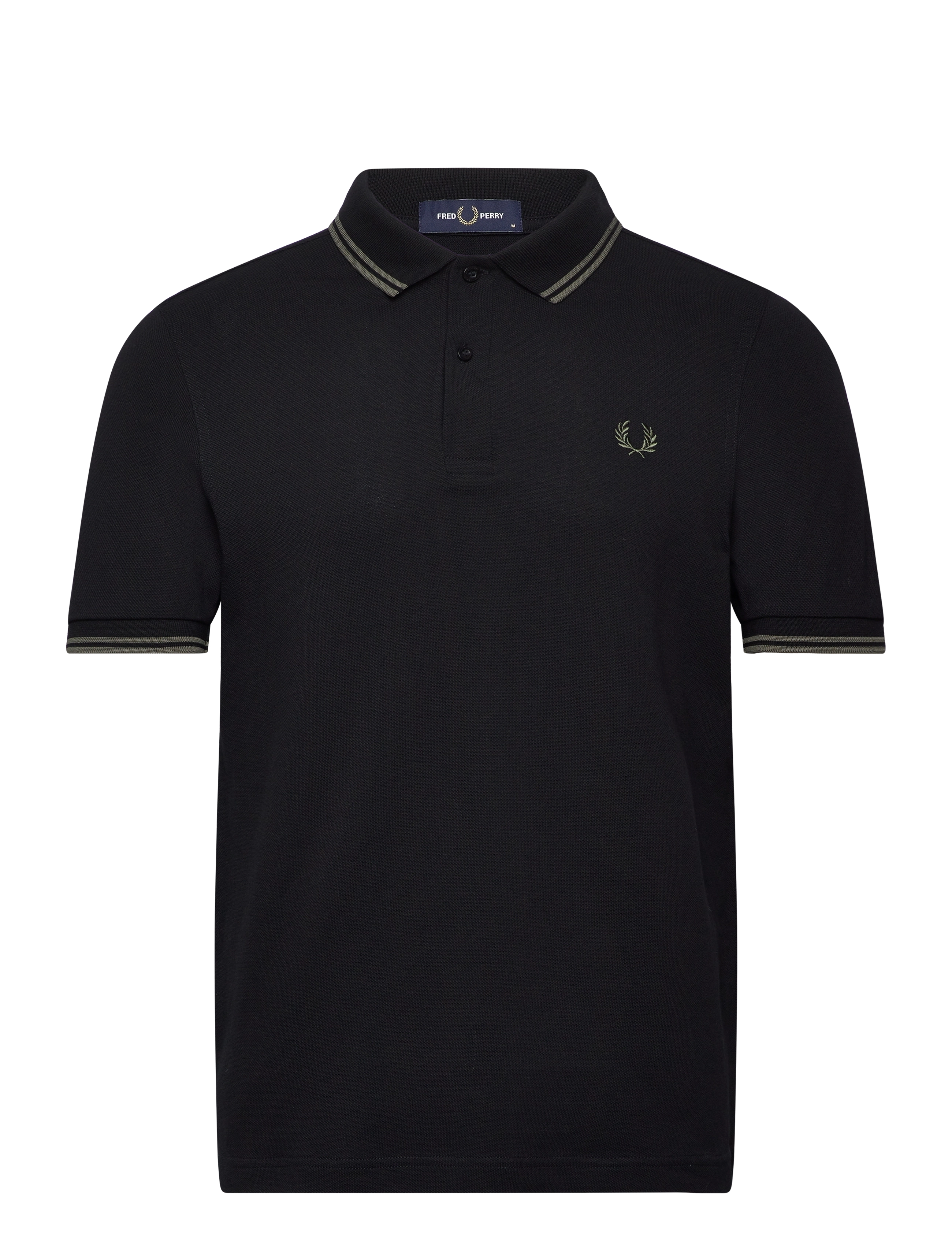 Fred Perry TWIN TIPPED FP SHIRT - Back to Basics - BLACK/FIELDGREEN / black