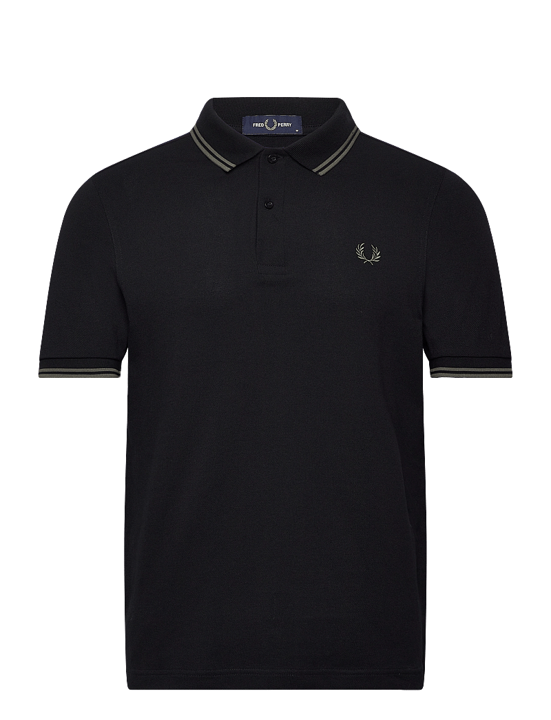 Fred Perry - TWIN TIPPED FP SHIRT - kortärmade pikéer - black/fieldgreen - 0
