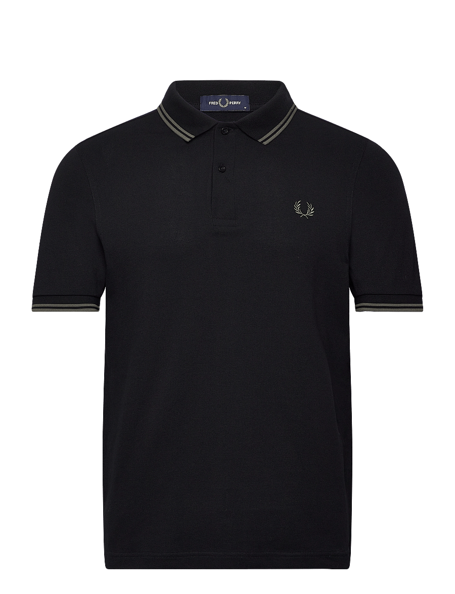 Fred Perry - TWIN TIPPED FP SHIRT - kurzärmelig - black/fieldgreen - 1