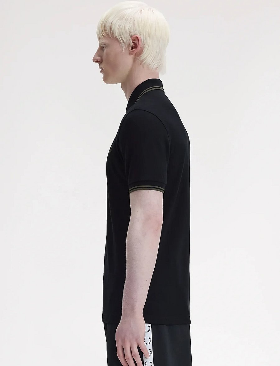 Fred Perry - TWIN TIPPED FP SHIRT - kurzärmelig - black/fieldgreen - 3