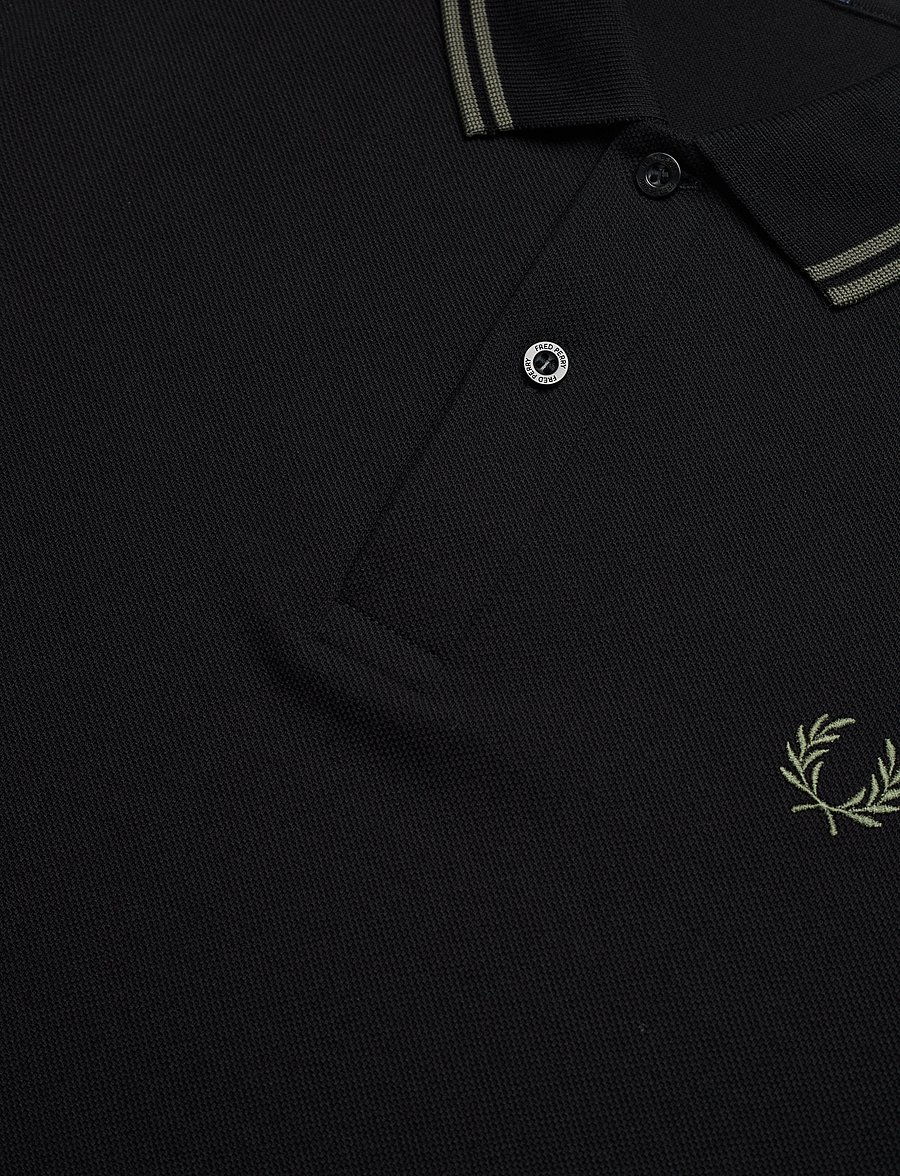 Fred Perry - TWIN TIPPED FP SHIRT - kurzärmelig - black/fieldgreen - 4