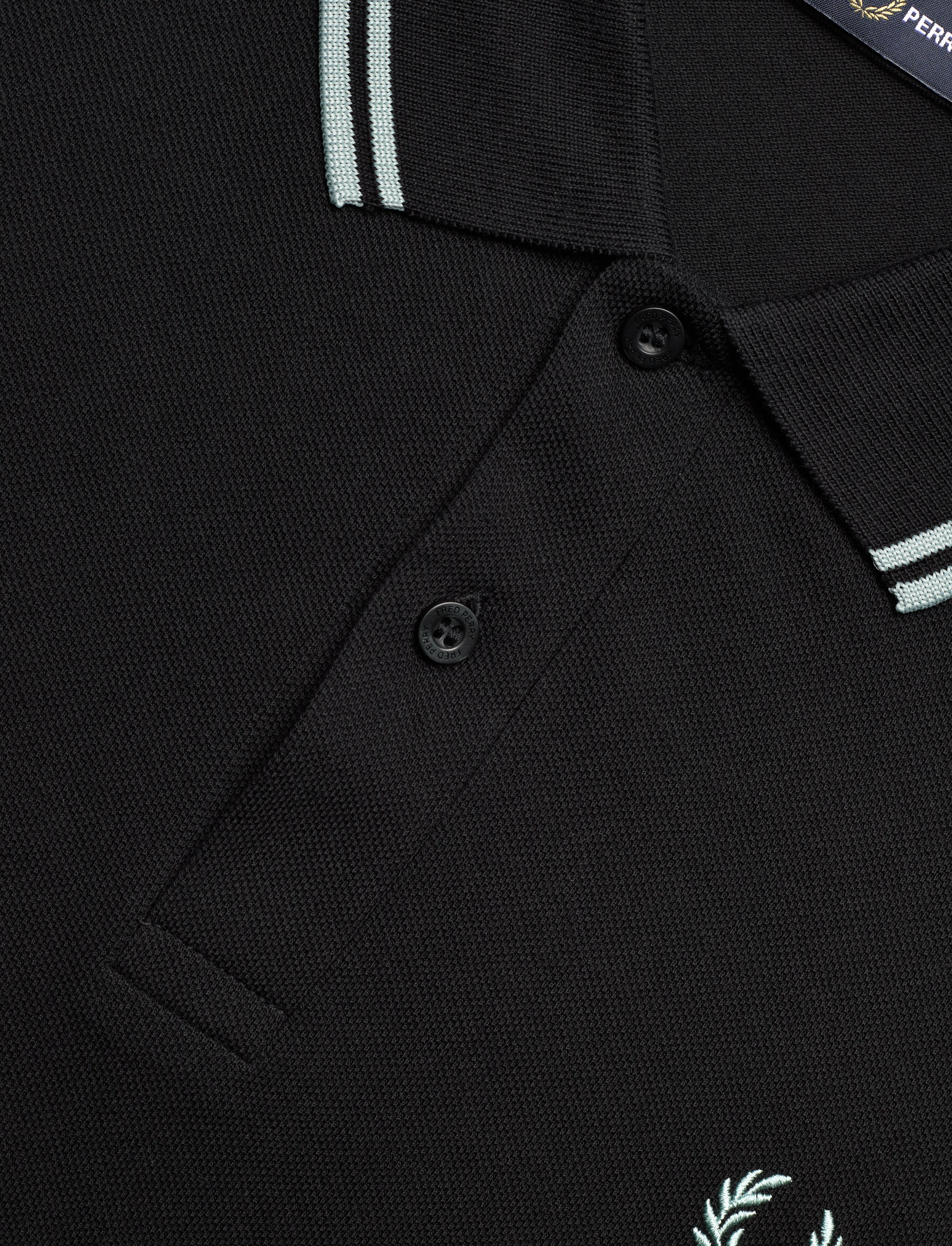 Fred Perry - TWIN TIPPED FP SHIRT - kortärmade pikéer - black/silverblue - 2
