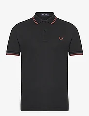 Fred Perry - TWIN TIPPED FP SHIRT - lyhythihaiset - black/whiskybrwn - 0