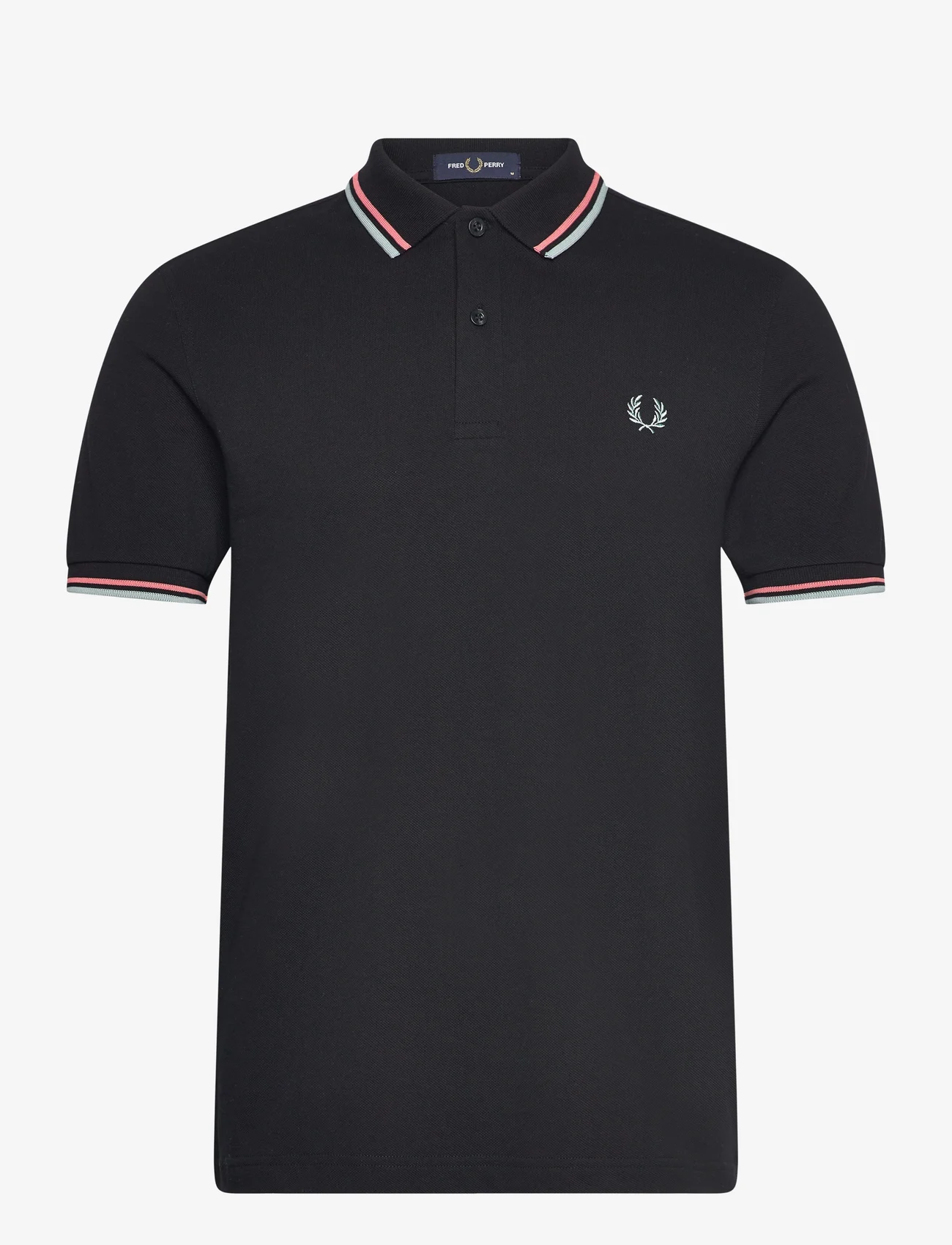 Fred Perry - TWIN TIPPED FP SHIRT - lyhythihaiset - blk/crlhet/slvbl - 0
