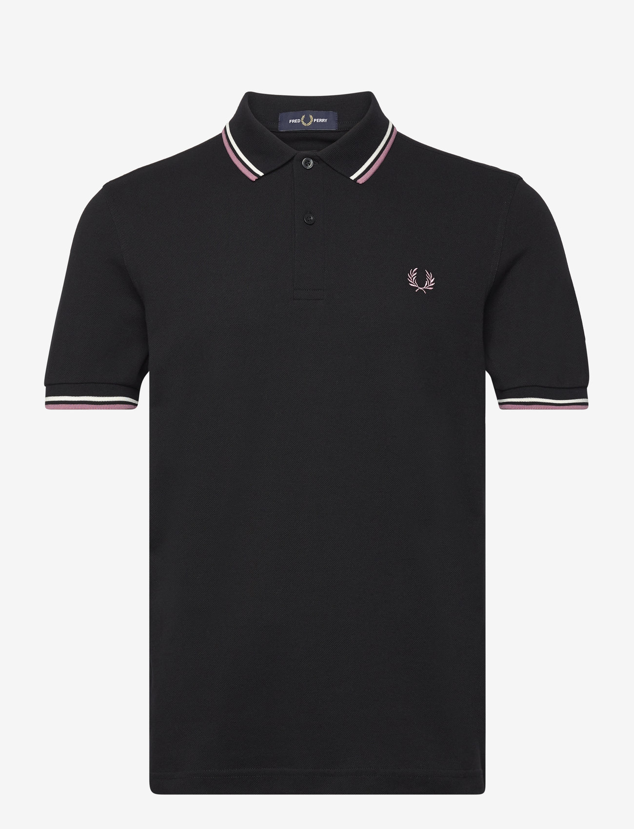 Fred Perry - TWIN TIPPED FP SHIRT - kortærmede poloer - blk/ecru/dustros - 0