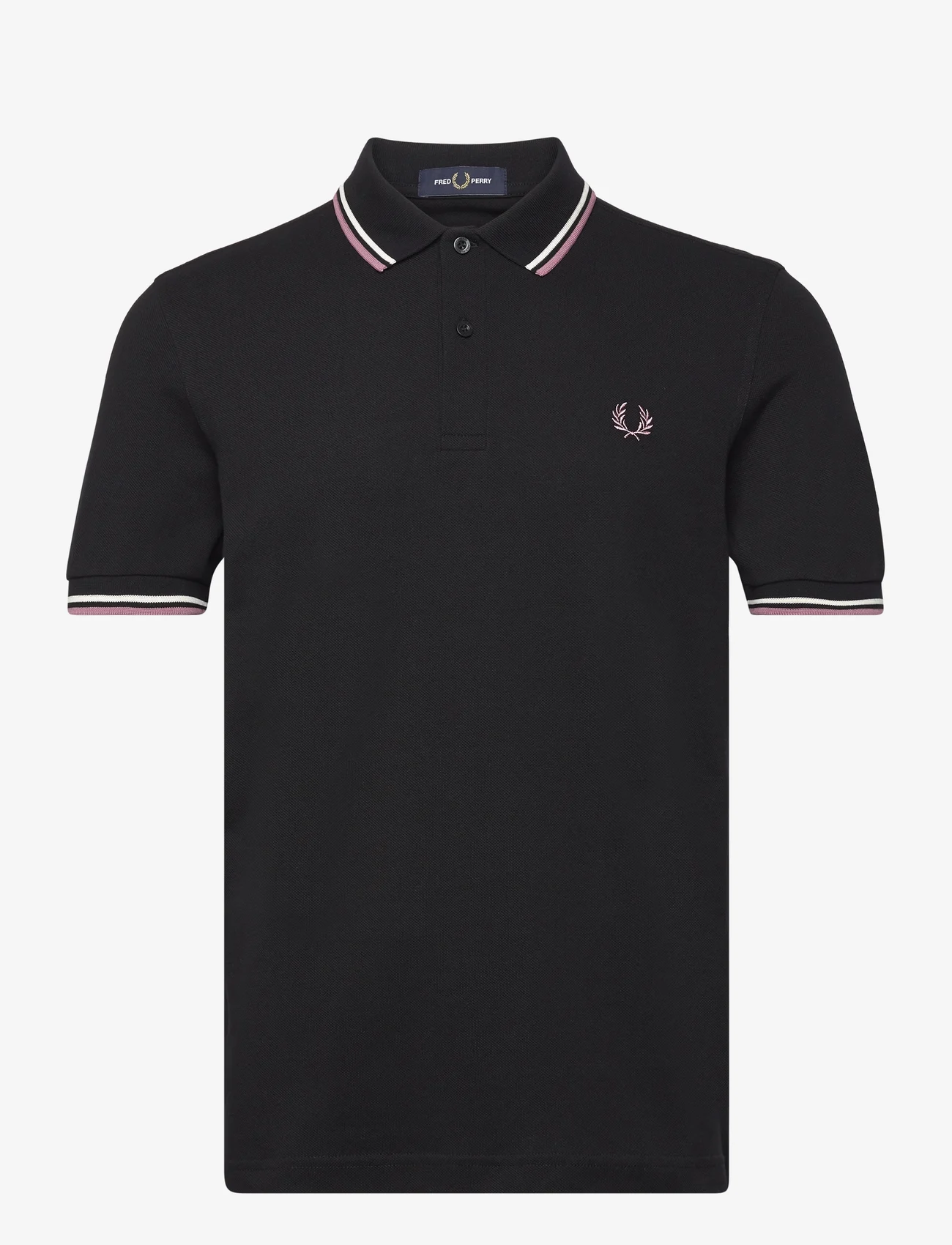 Fred Perry - TWIN TIPPED FP SHIRT - lyhythihaiset - blk/ecru/dustros - 0