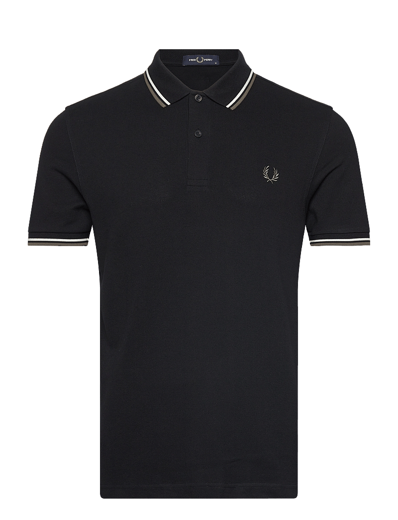 Fred Perry - TWIN TIPPED FP SHIRT - kortærmede poloer - blk/ecru/laurel w green - 1