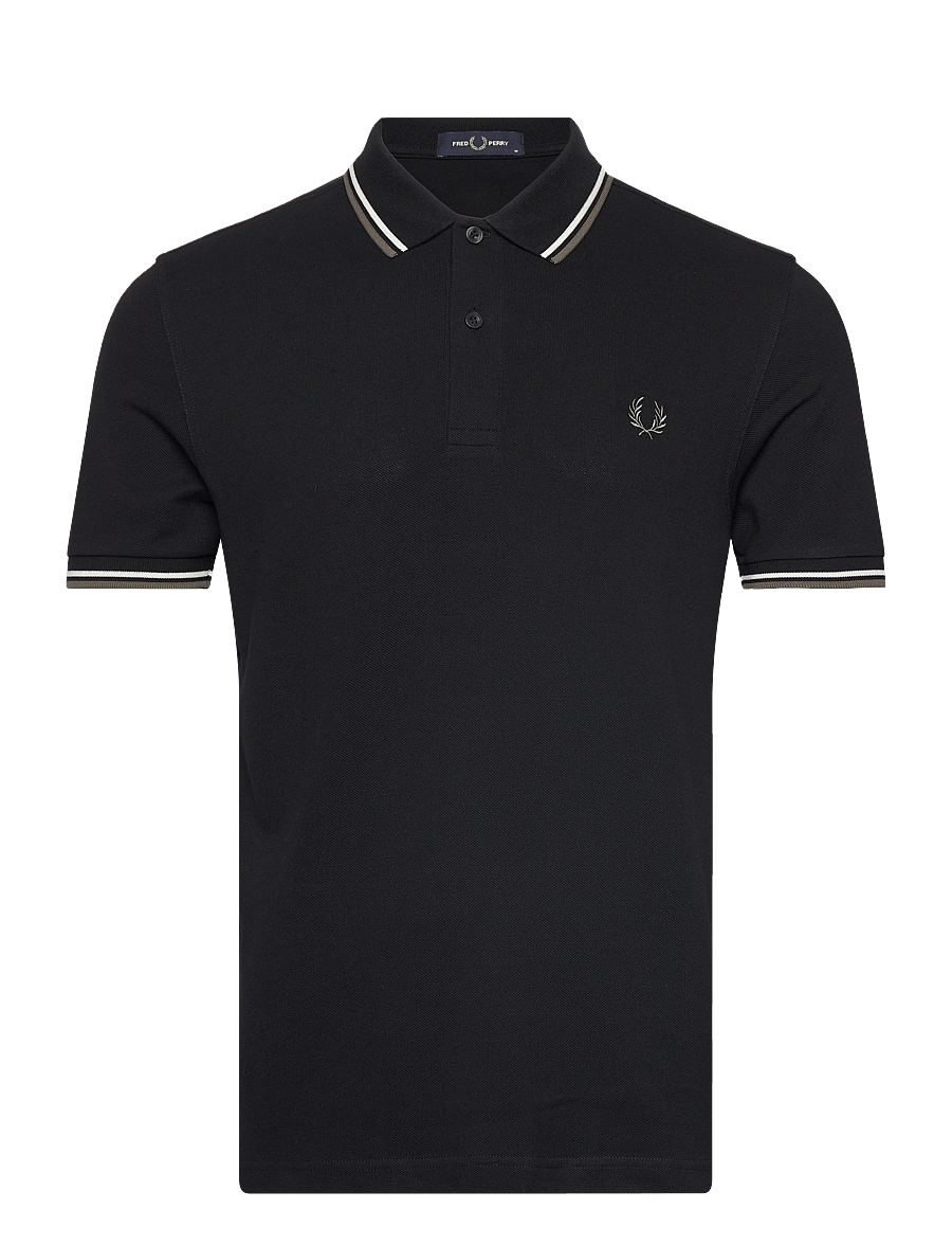 Fred Perry - TWIN TIPPED FP SHIRT - kurzärmelig - blk/ecru/laurel w green - 1