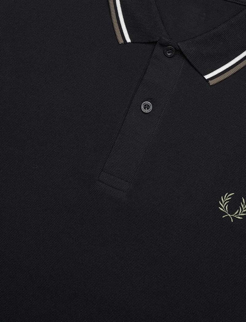 Fred Perry - TWIN TIPPED FP SHIRT - kortærmede poloer - blk/ecru/laurel w green - 5