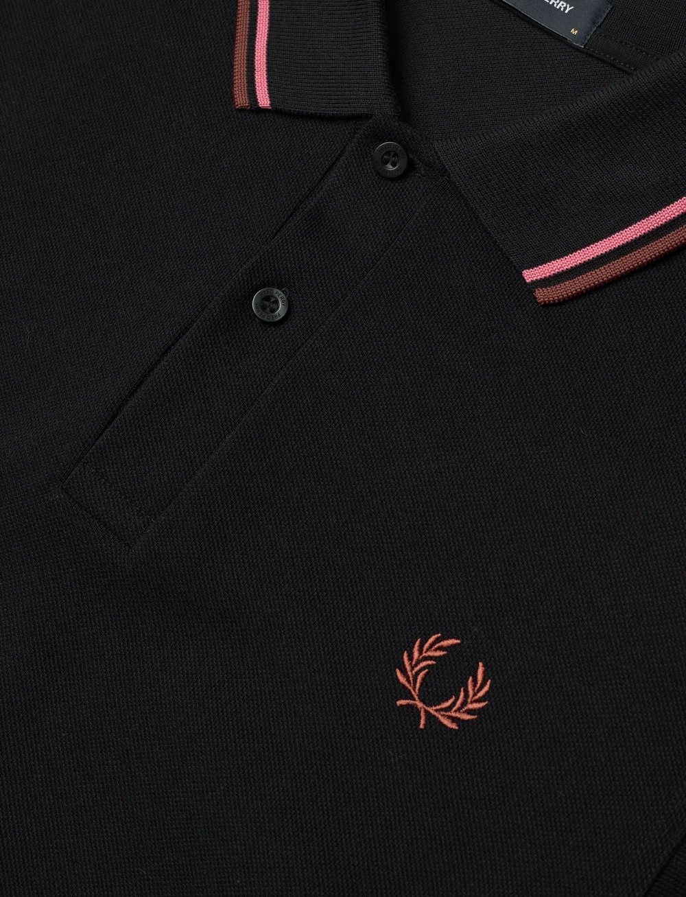 Fred Perry - TWIN TIPPED FP SHIRT - kortärmade pikéer - blk/pttpnk/whbrw - 2