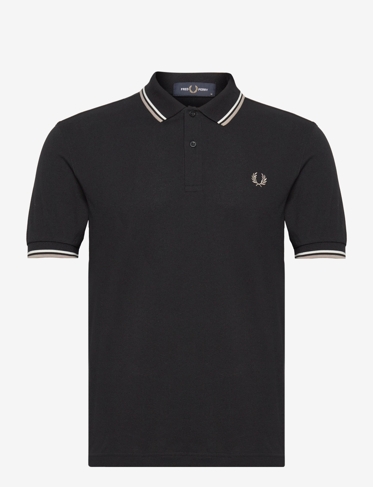 Fred Perry - TWIN TIPPED FP SHIRT - kortärmade pikéer - blk/snwhi/wrmgry - 0